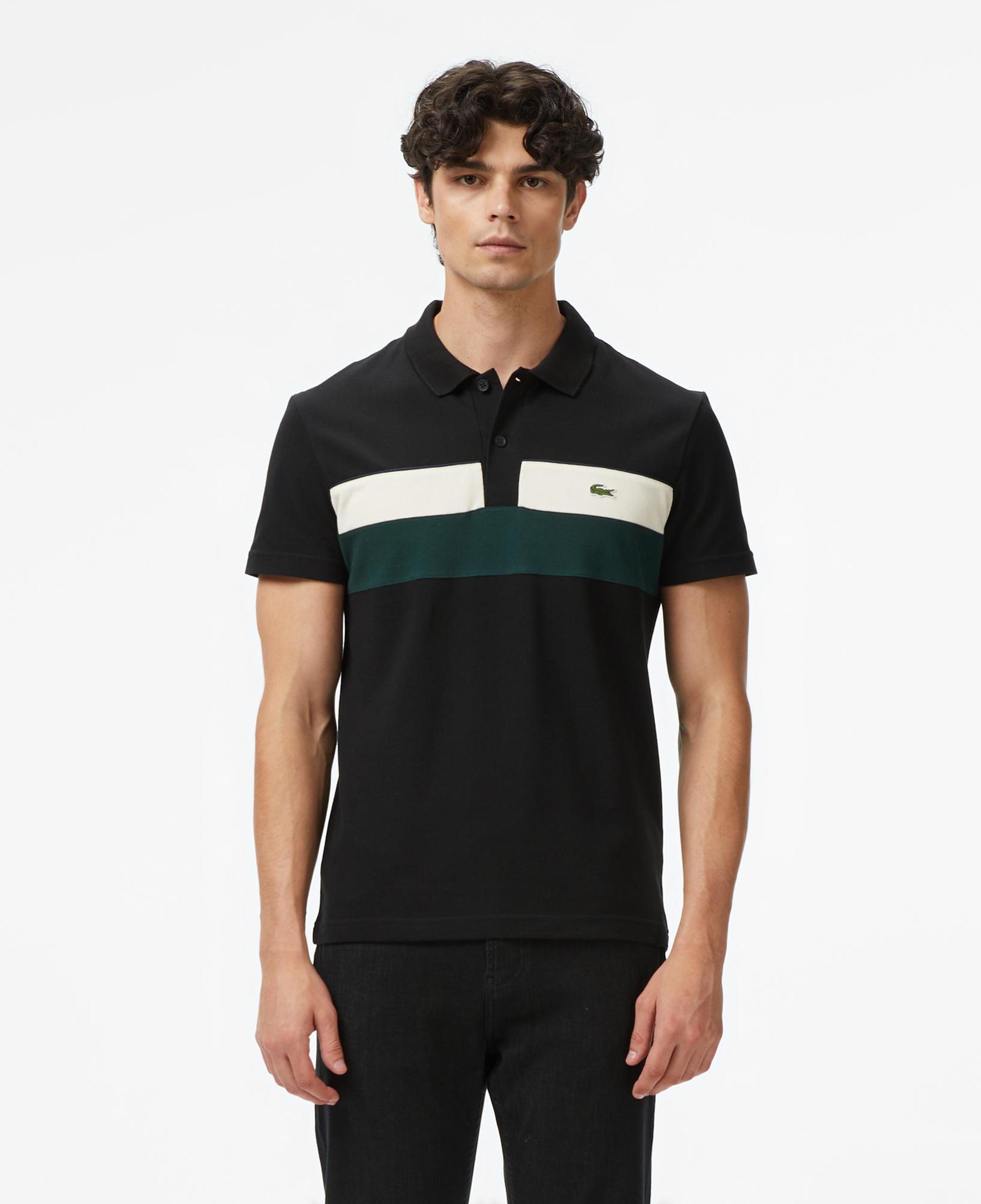 Lacoste Erkek Regular Fit Renk Bloklu Siyah Polo