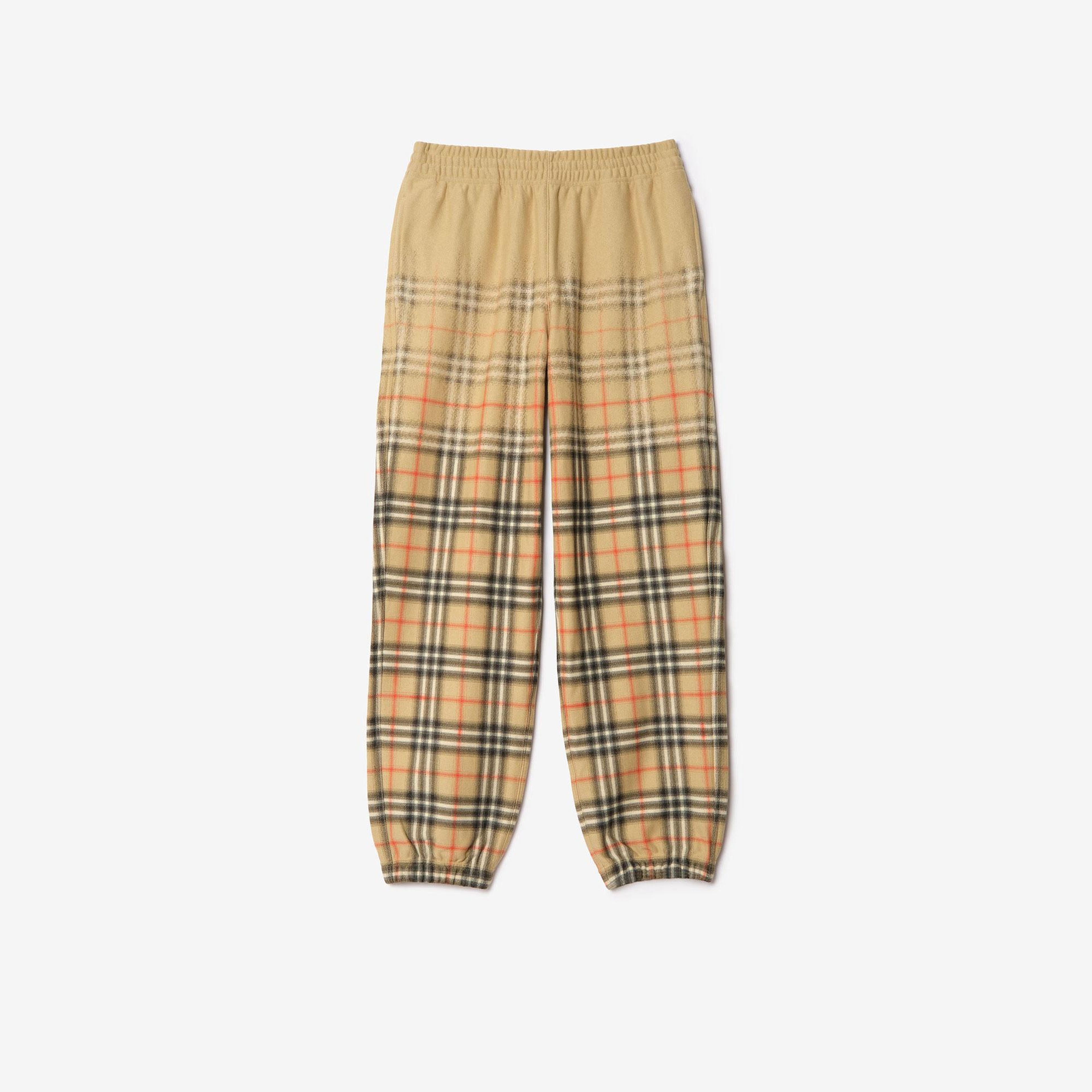Burberry Gradient Check Cotton Jogging Erkek Bej Eşofman Altı