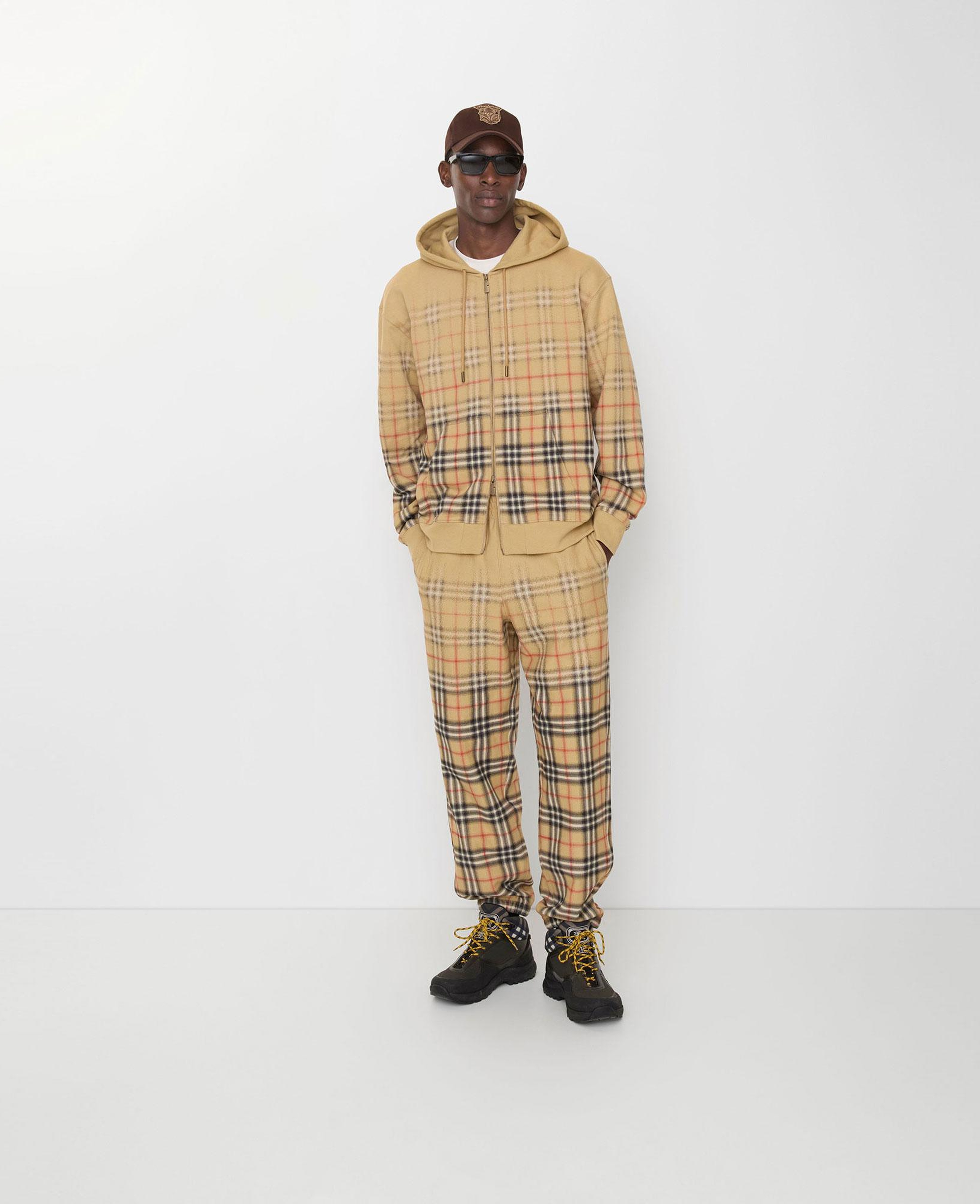 Burberry Gradient Check Cotton Jogging Erkek Bej Eşofman Altı