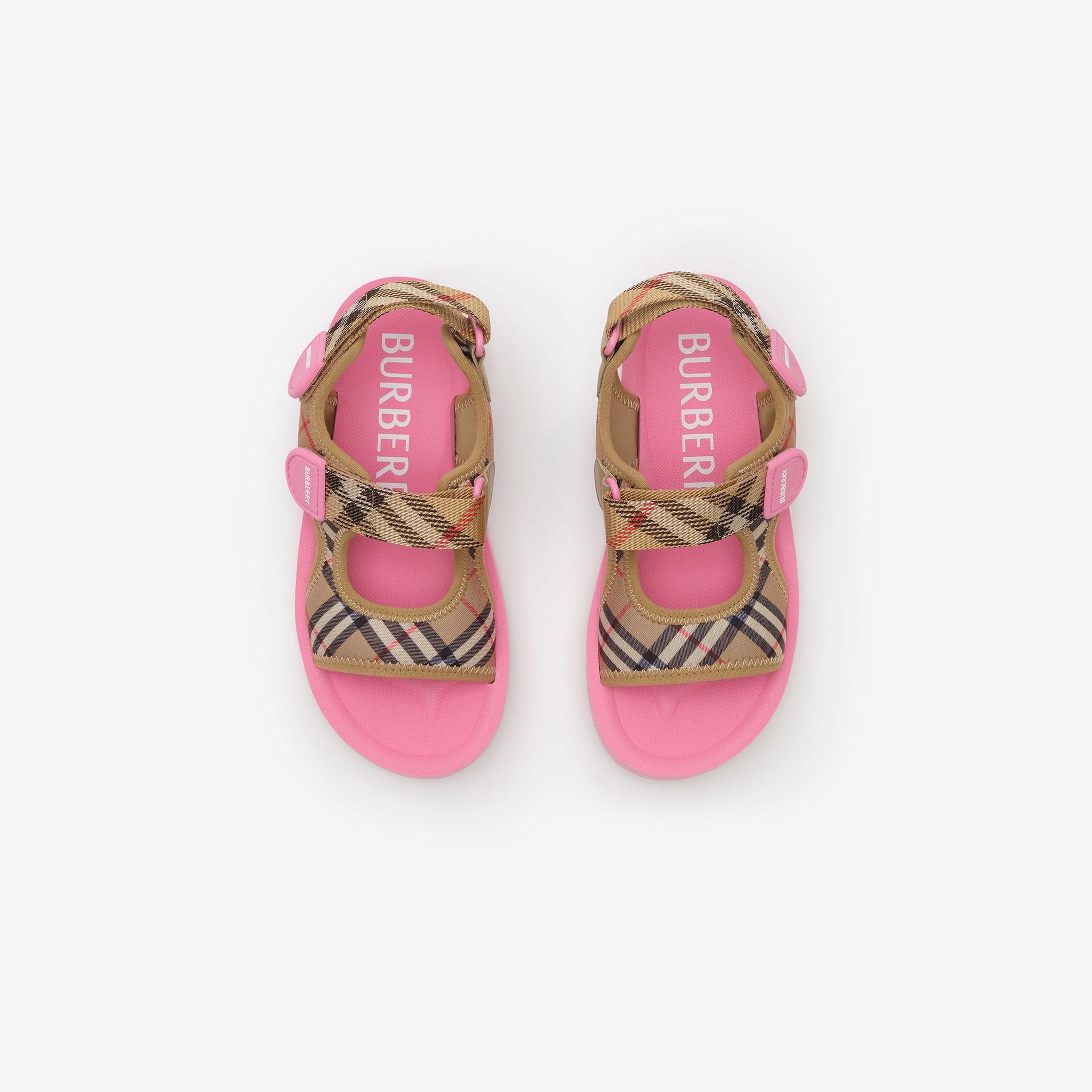 Burberry Check Çocuk Pembe Sandalet
