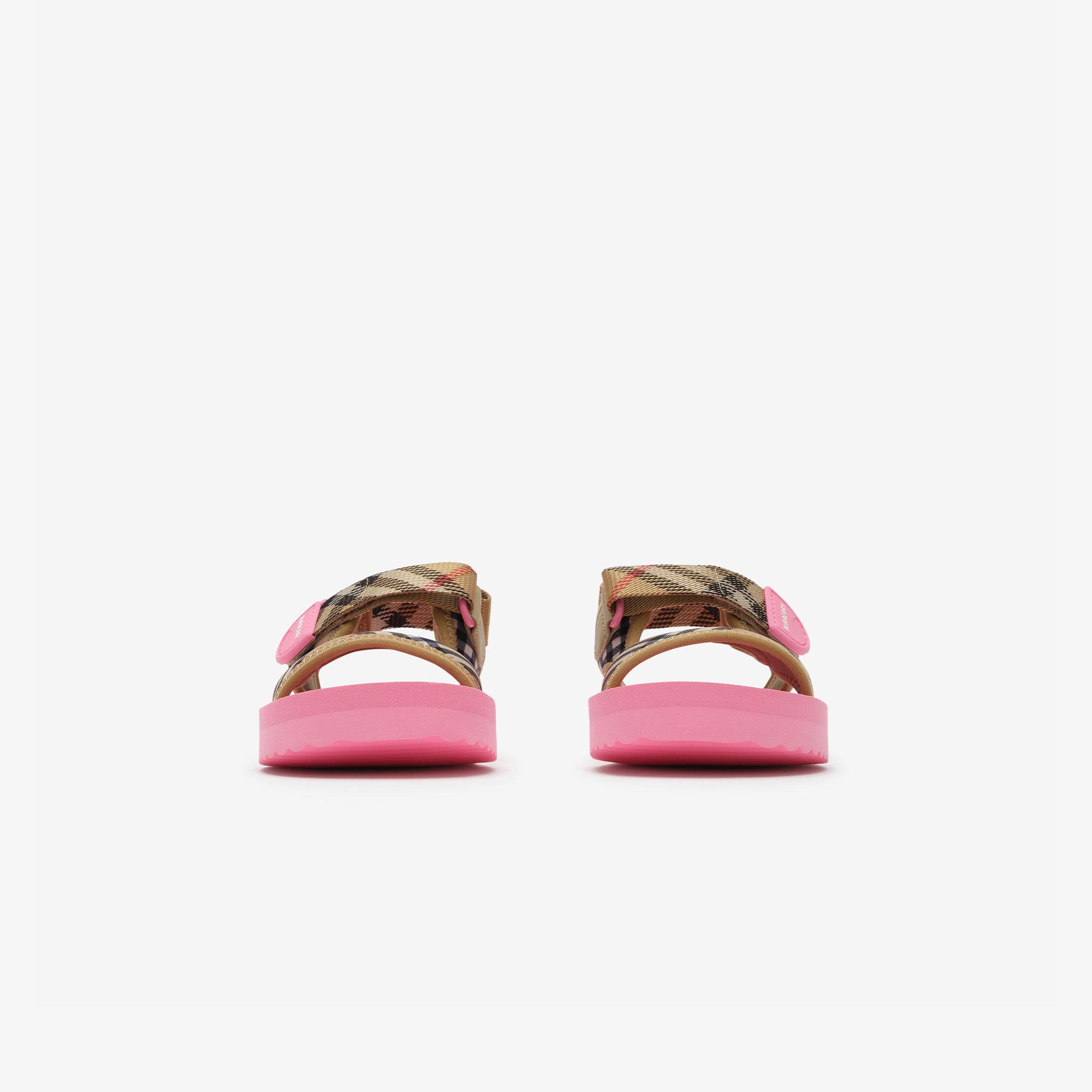 Burberry Check Çocuk Pembe Sandalet