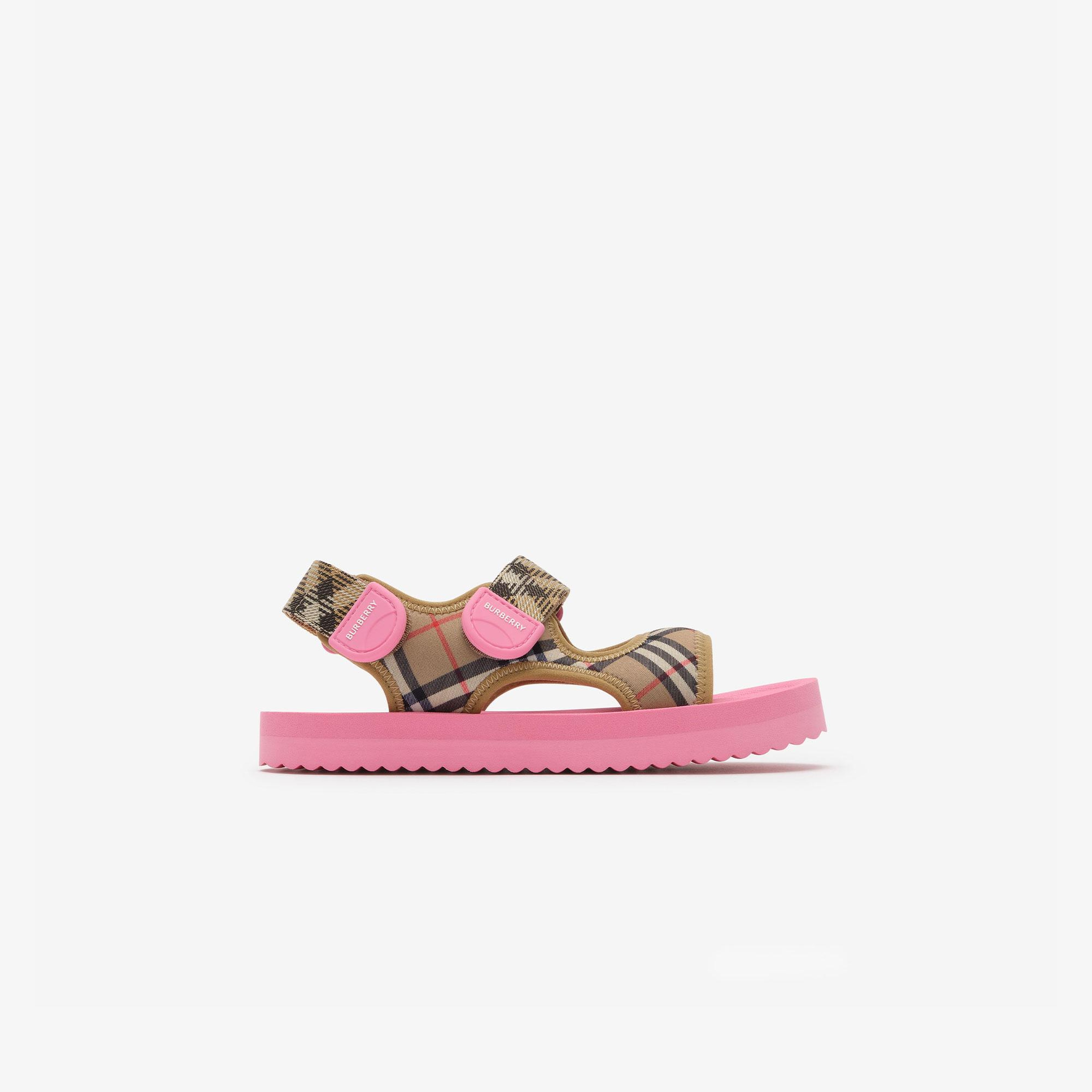 Burberry Check Çocuk Pembe Sandalet