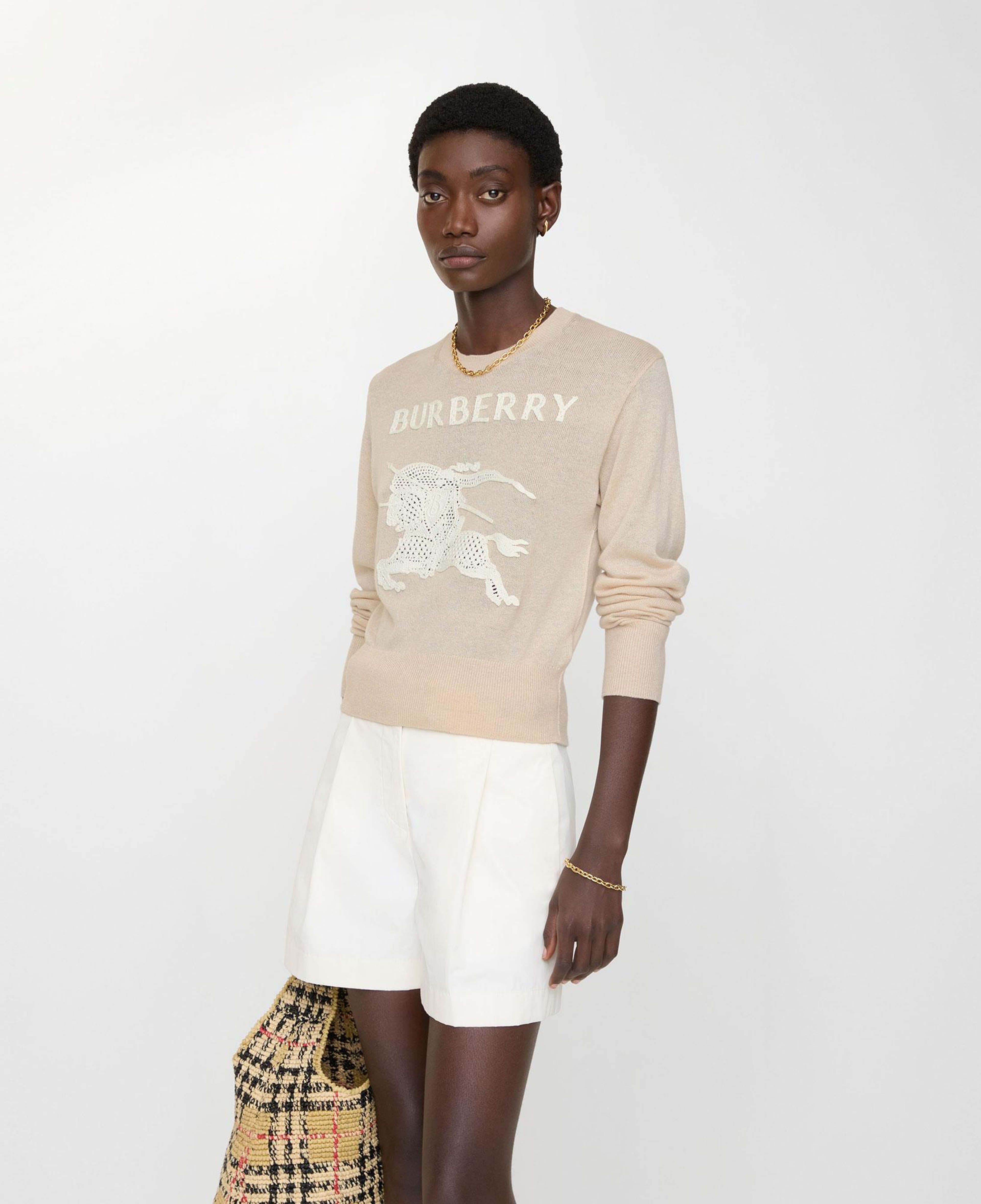 Burberry Ekd Cotton Wool Kadın Bej Trıko