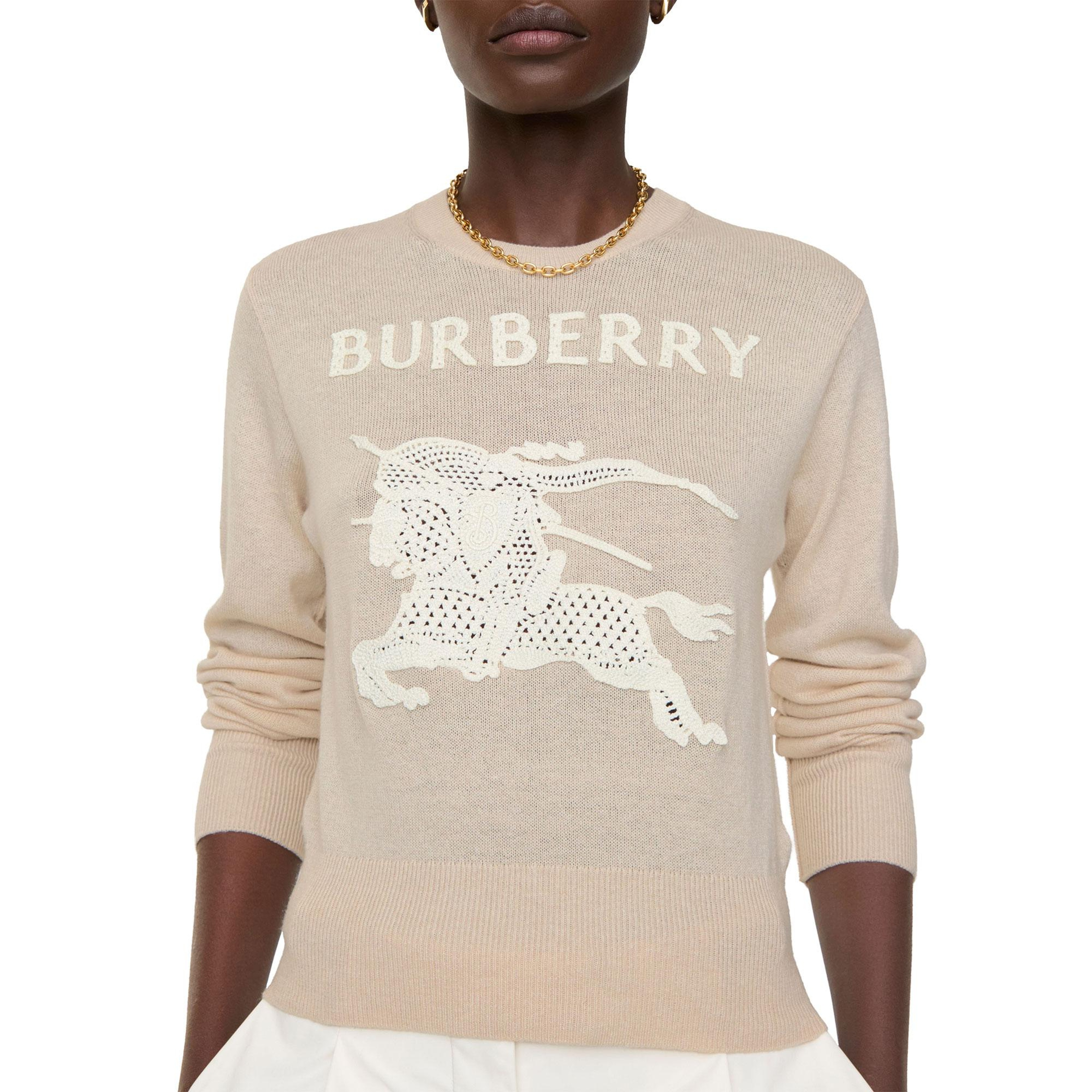 Burberry Ekd Cotton Wool Kadın Bej Trıko