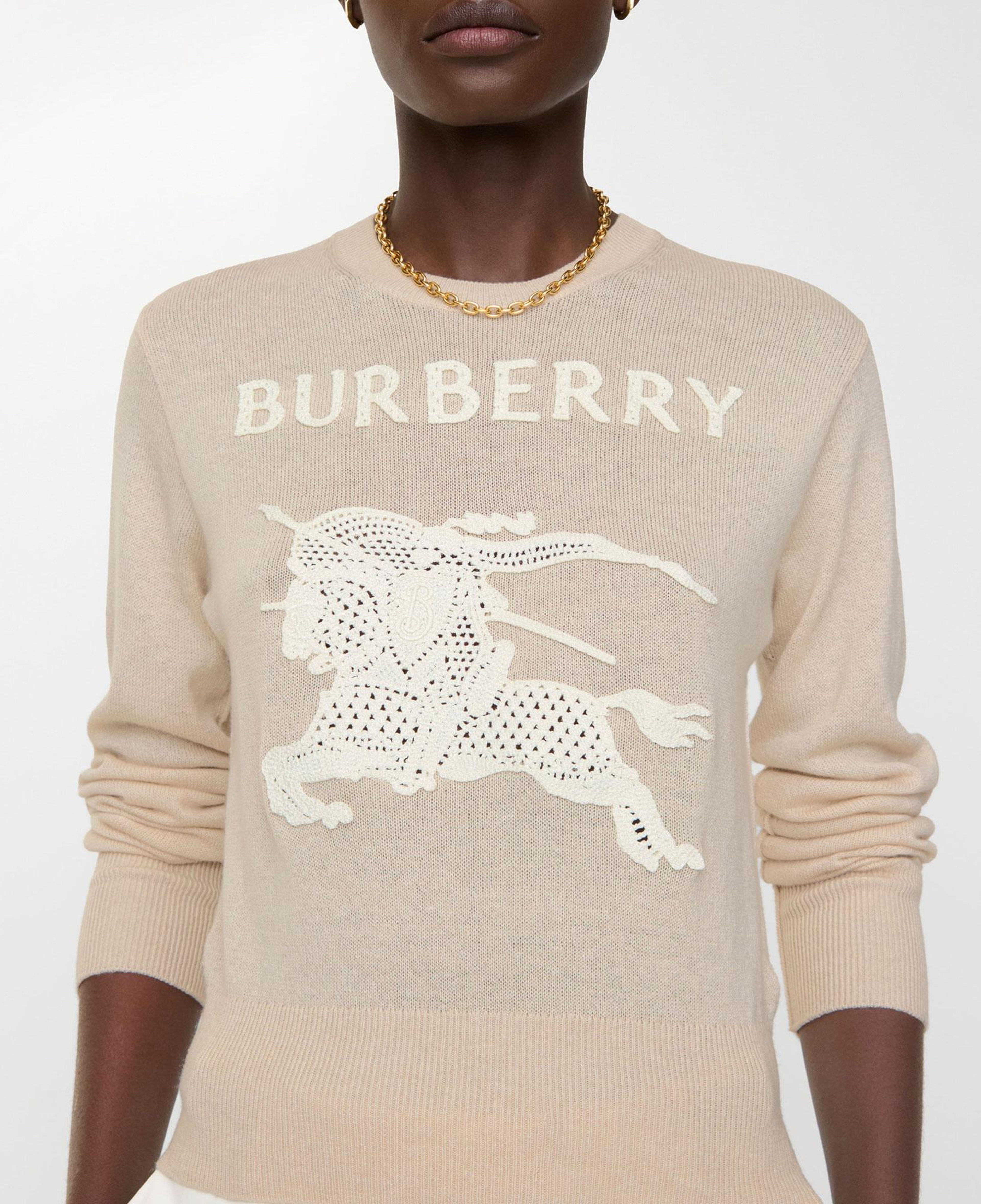 Burberry Ekd Cotton Wool Kadın Bej Trıko