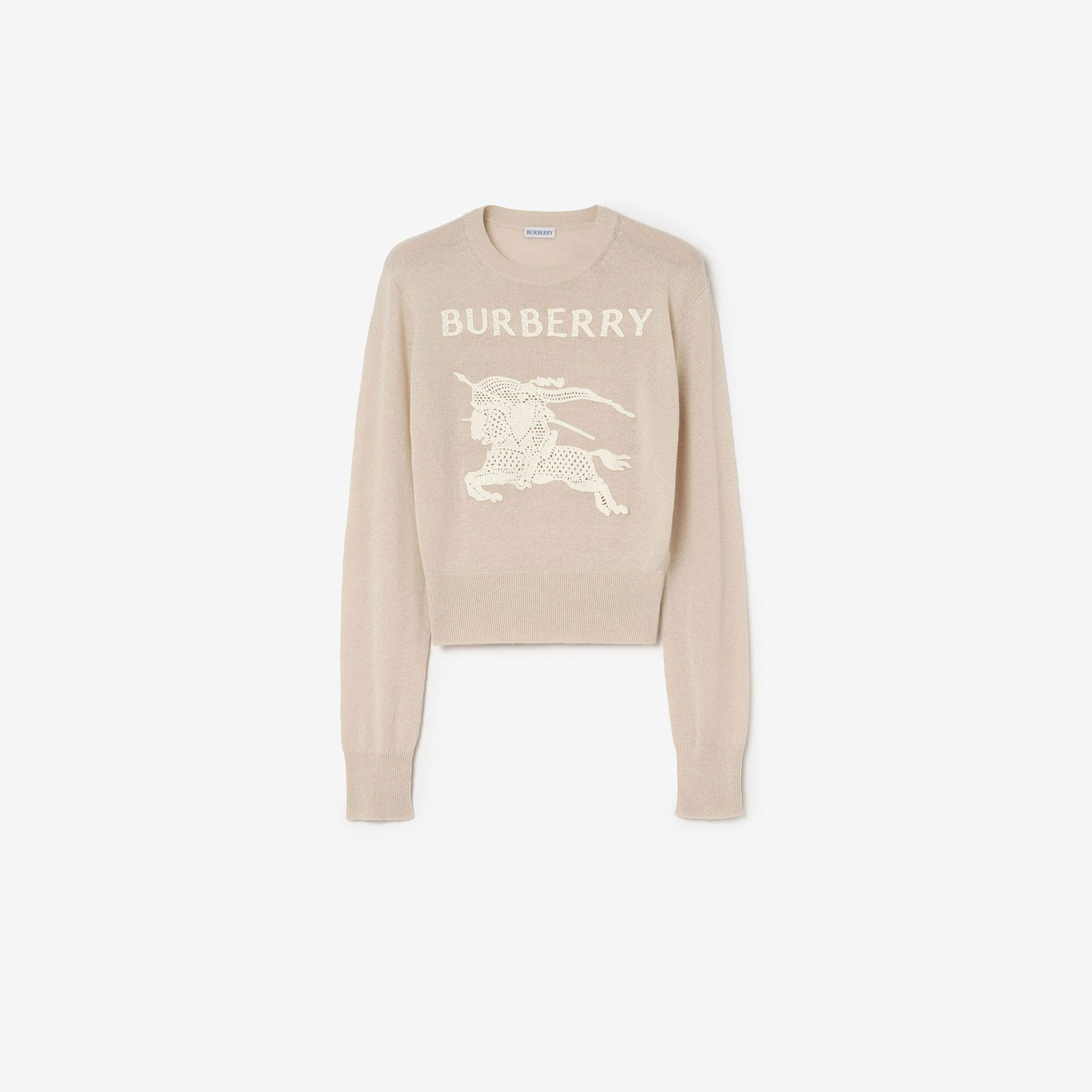 Burberry Ekd Cotton Wool Kadın Bej Trıko