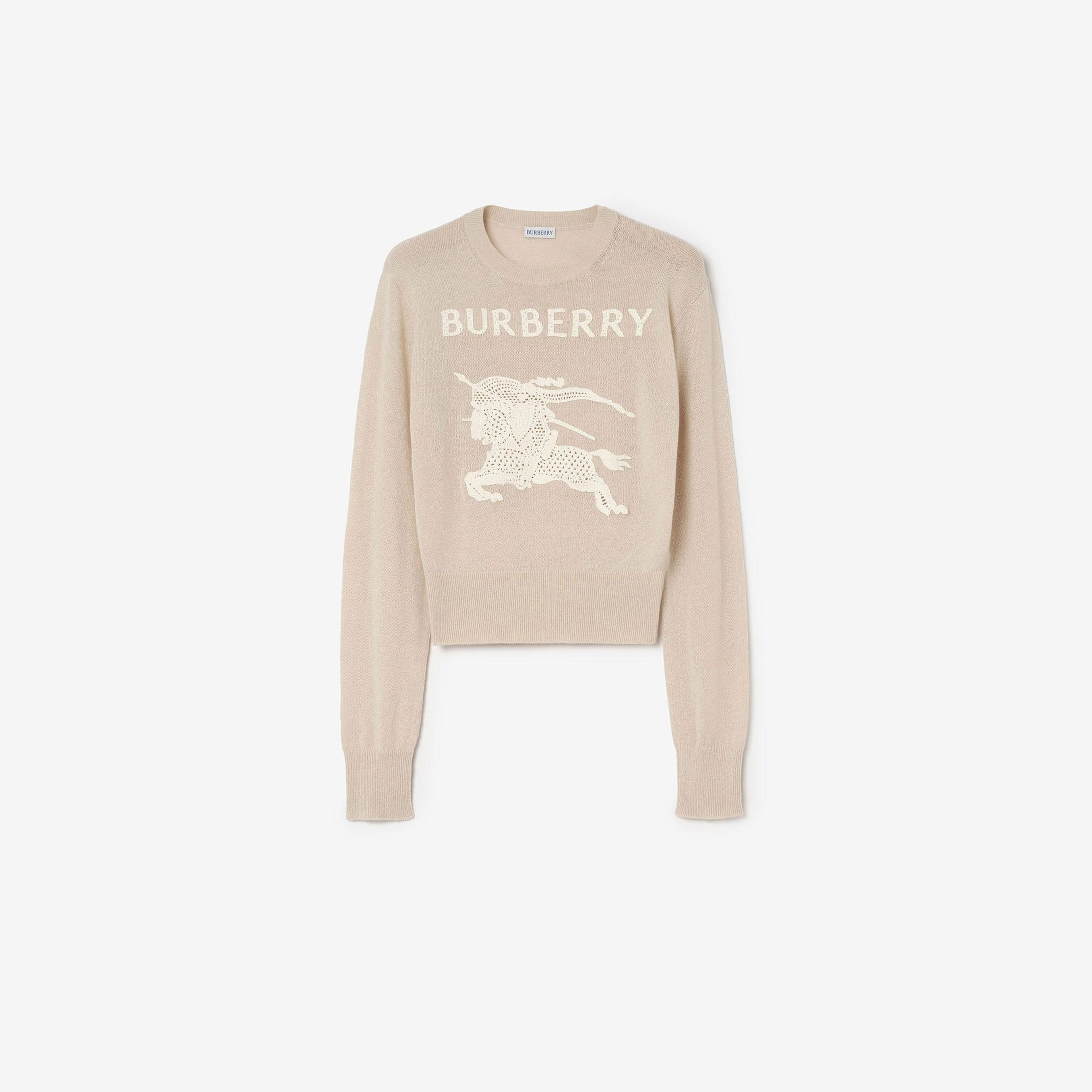 Burberry Ekd Cotton Wool Kadın Bej Trıko