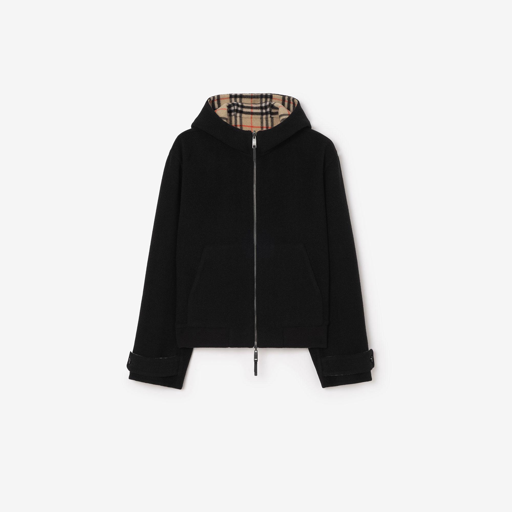 Burberry Reversible Wool Hooded Erkek Siyah Kaban