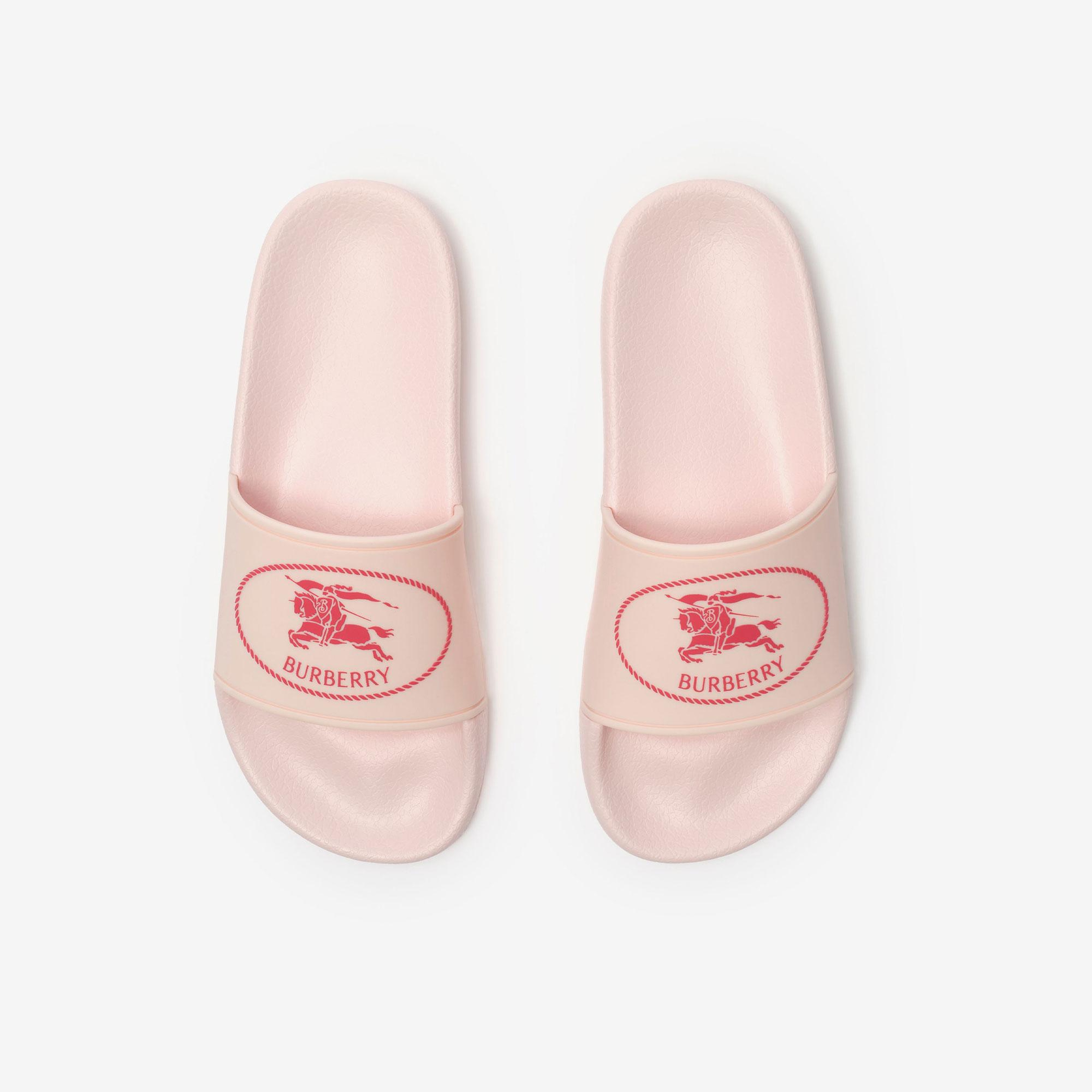 Burberry Knight Stamp Çocuk Pembe Terlik