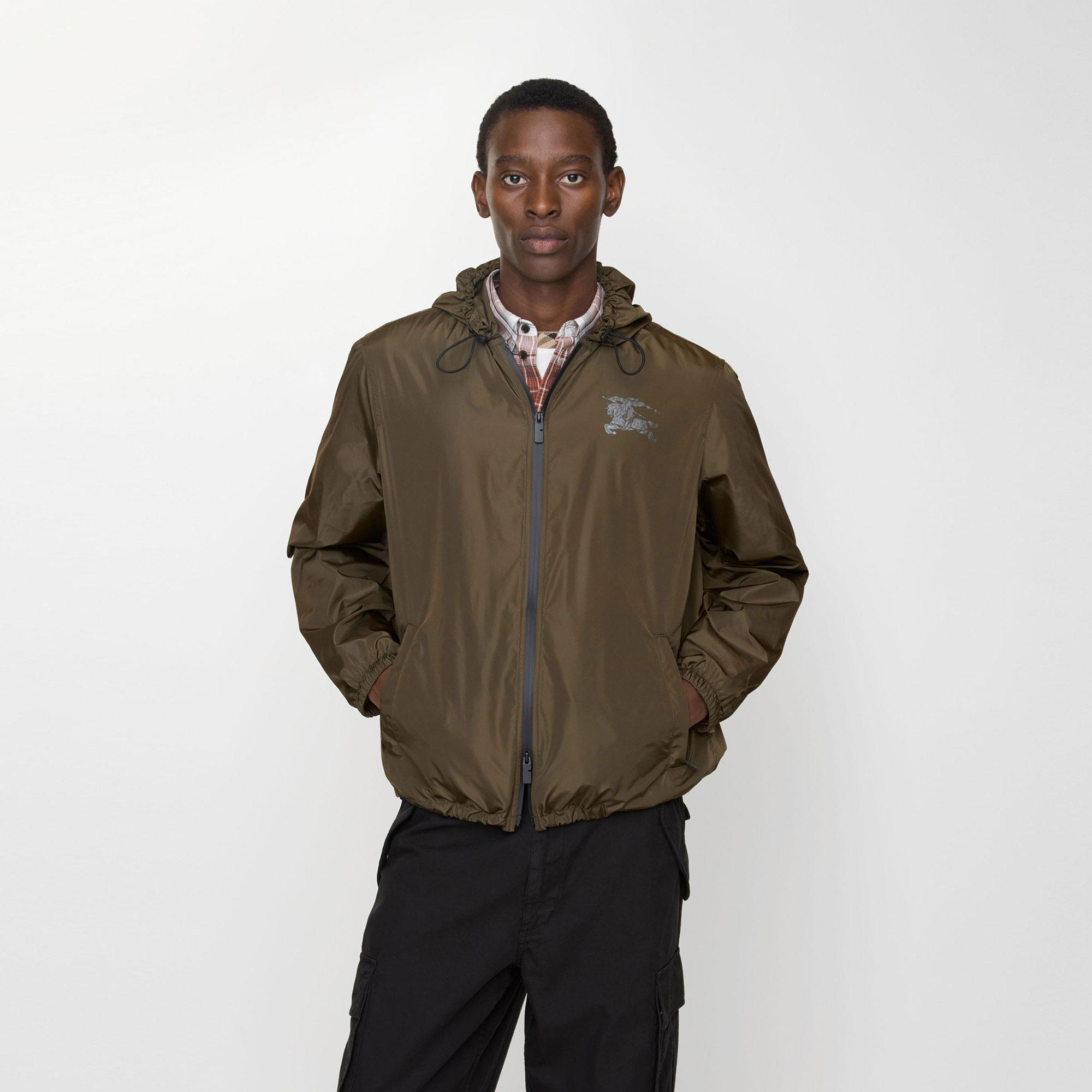 Burberry Ekd Nylon Hooded Erkek Haki Mont