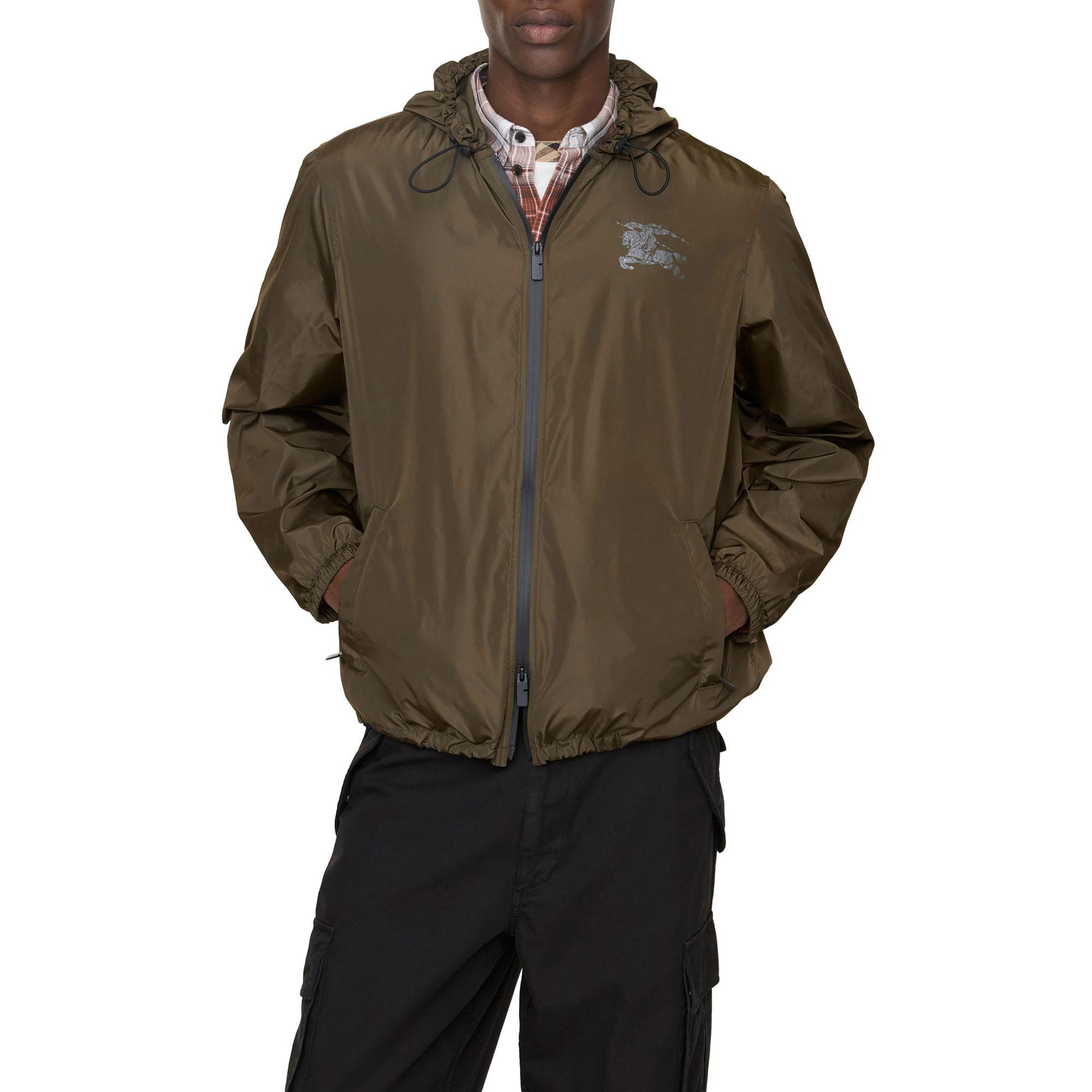 Burberry Ekd Nylon Hooded Erkek Haki Mont