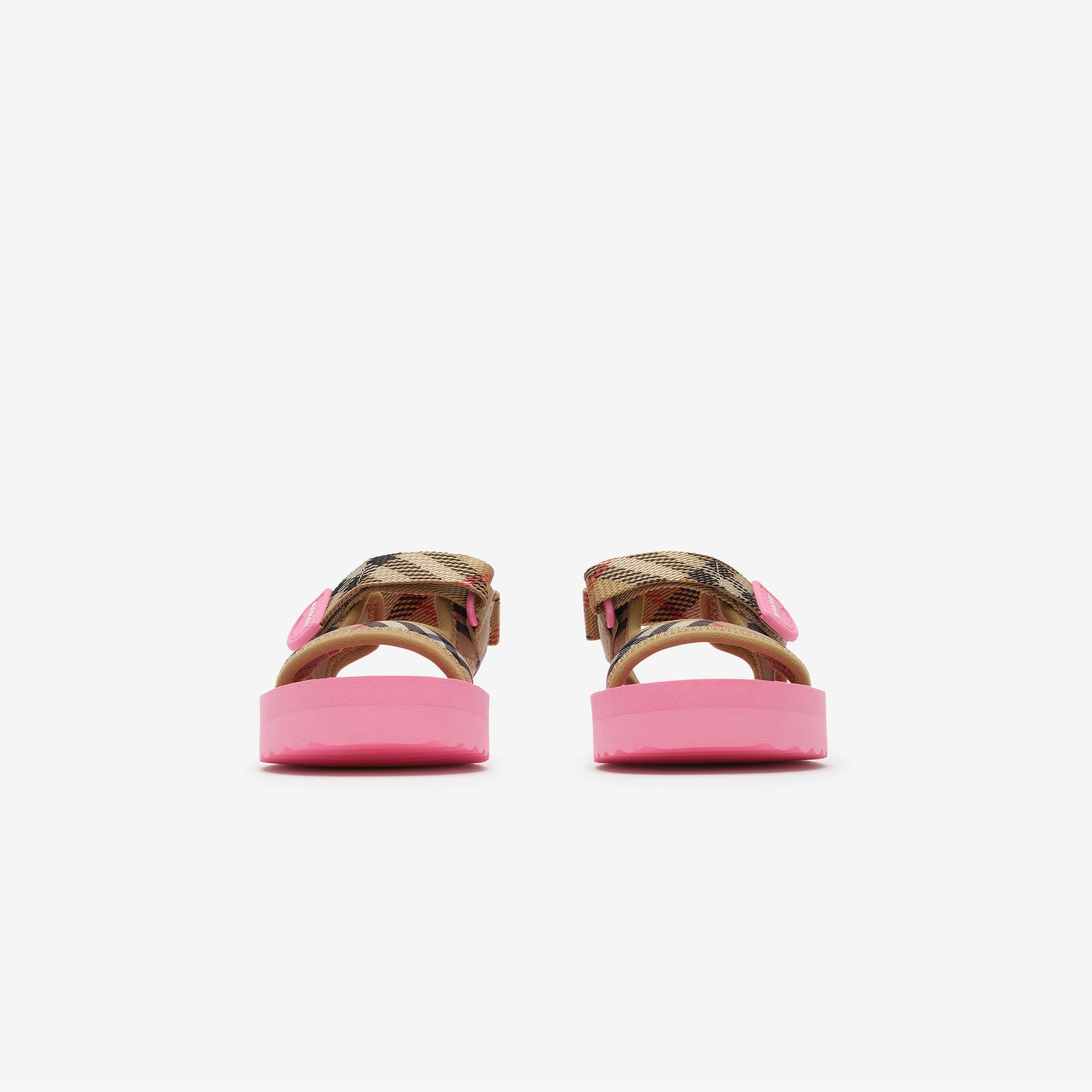 Burberry Check Çocuk Pembe Sandalet