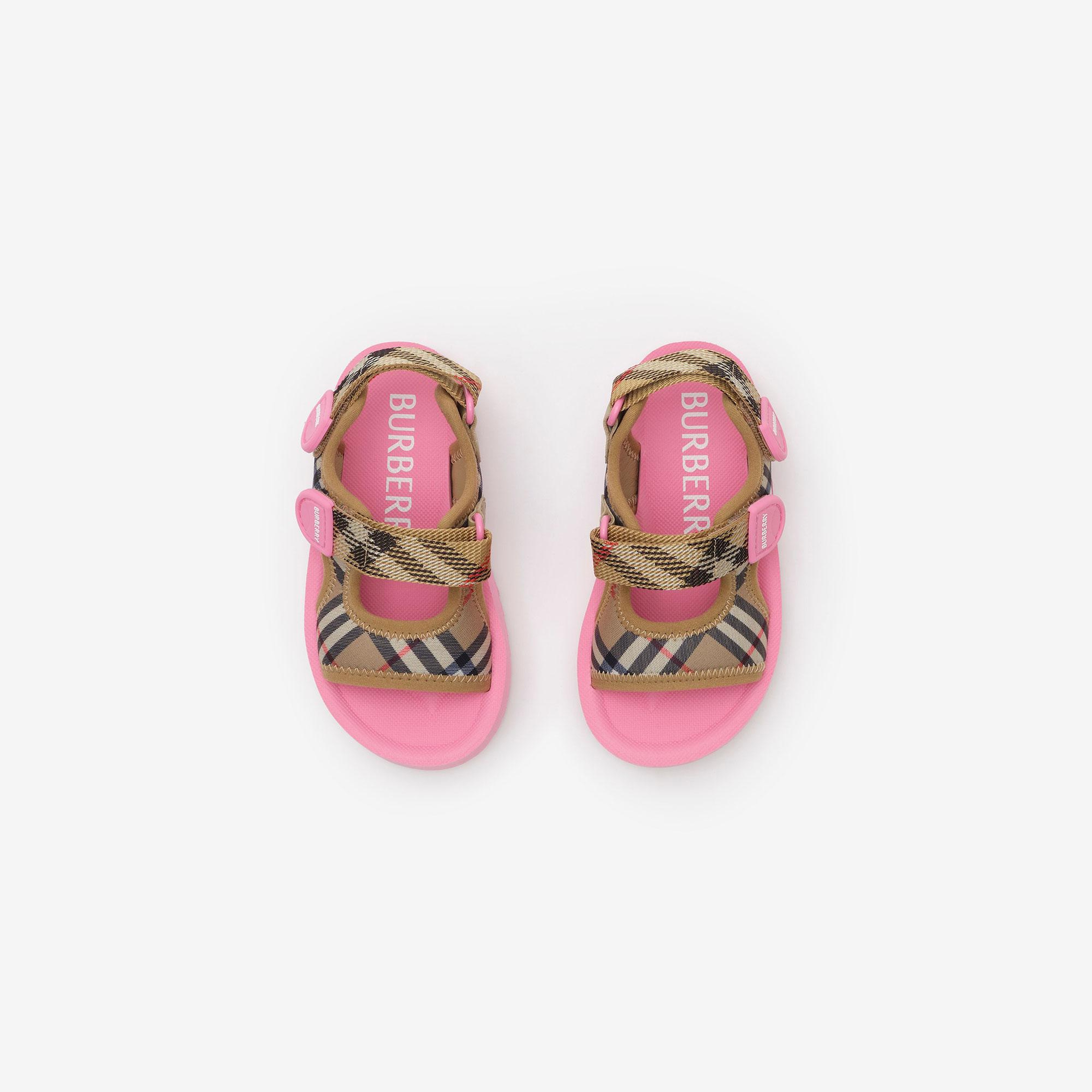 Burberry Check Çocuk Pembe Sandalet
