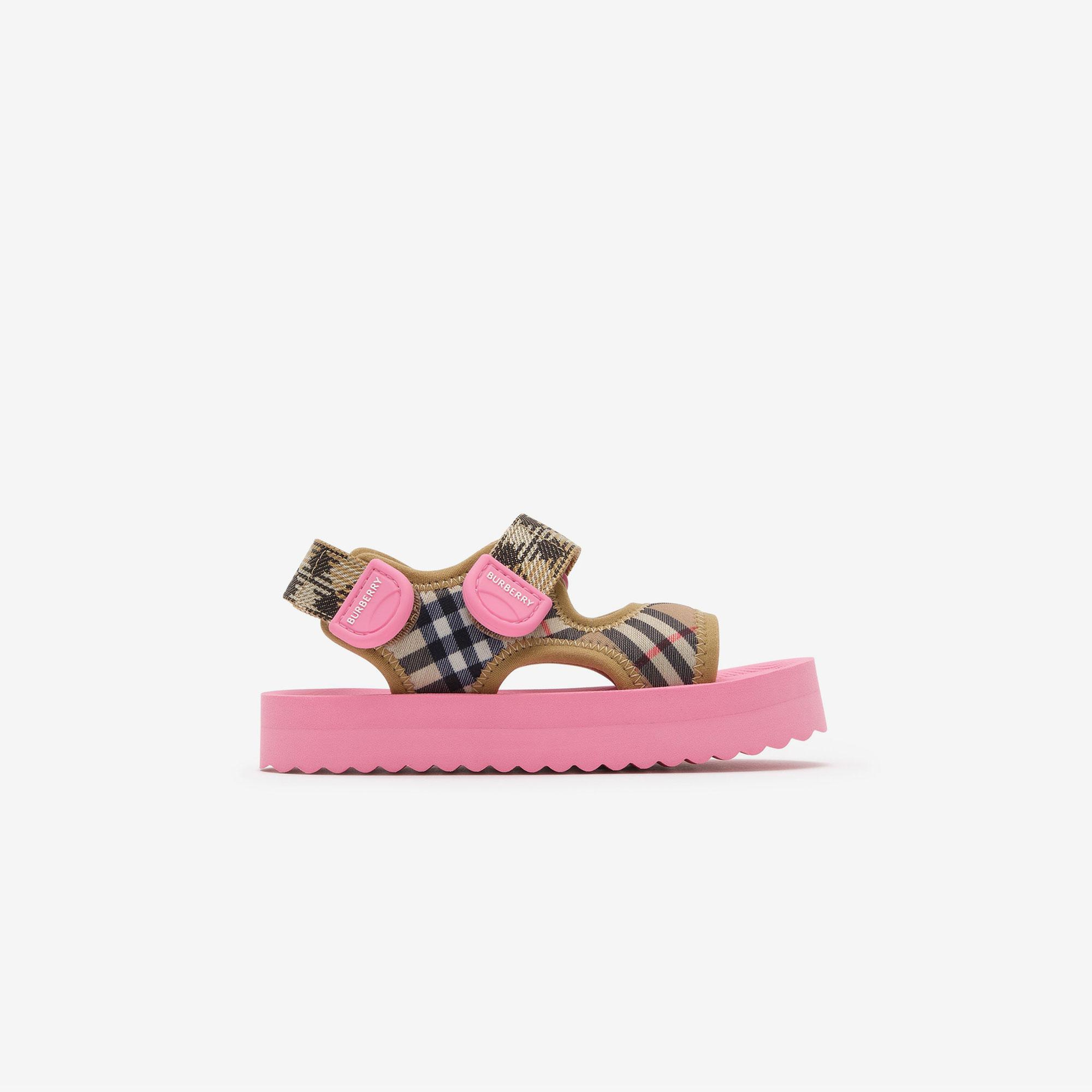 Burberry Check Çocuk Pembe Sandalet