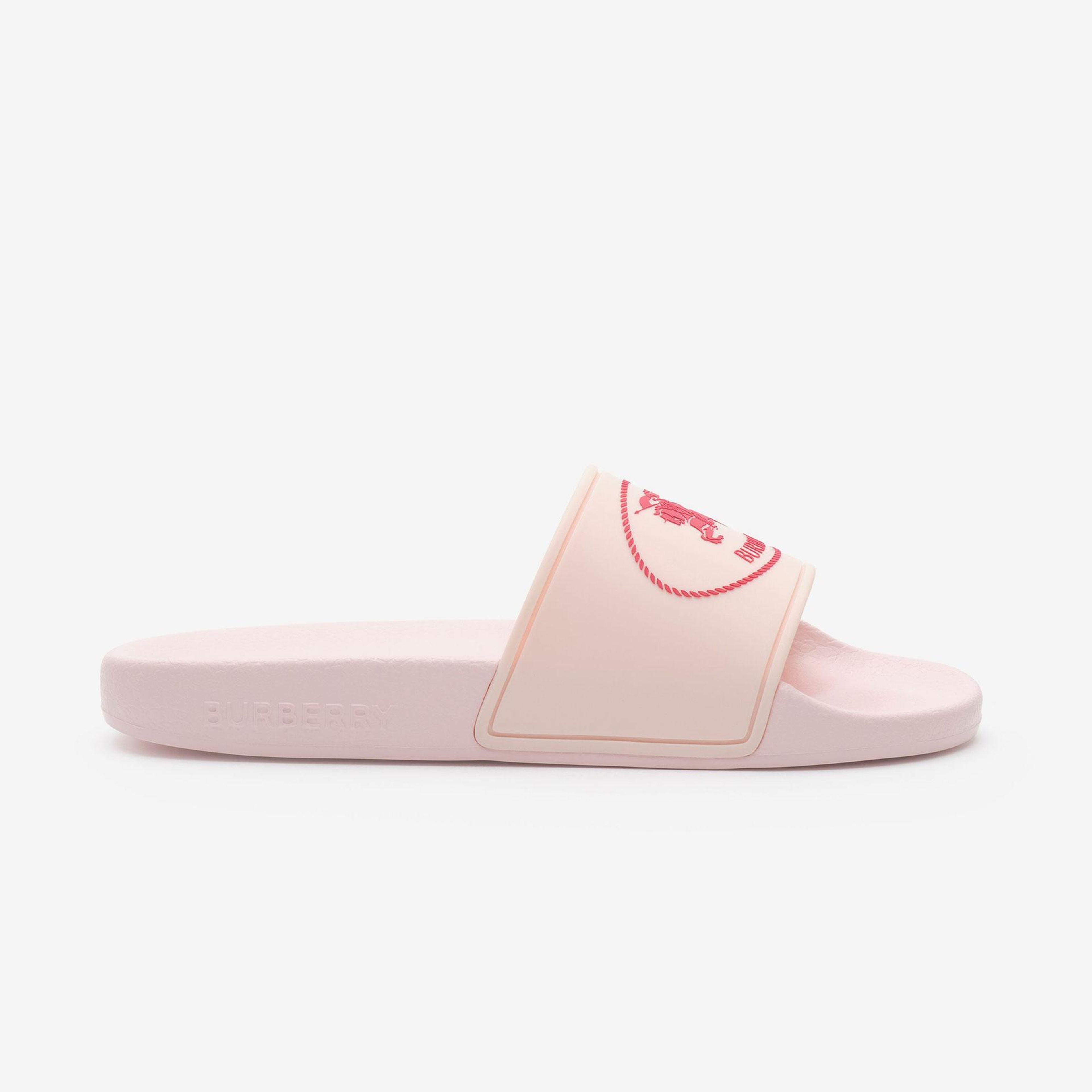 Burberry Knight Stamp Çocuk Pembe Terlik