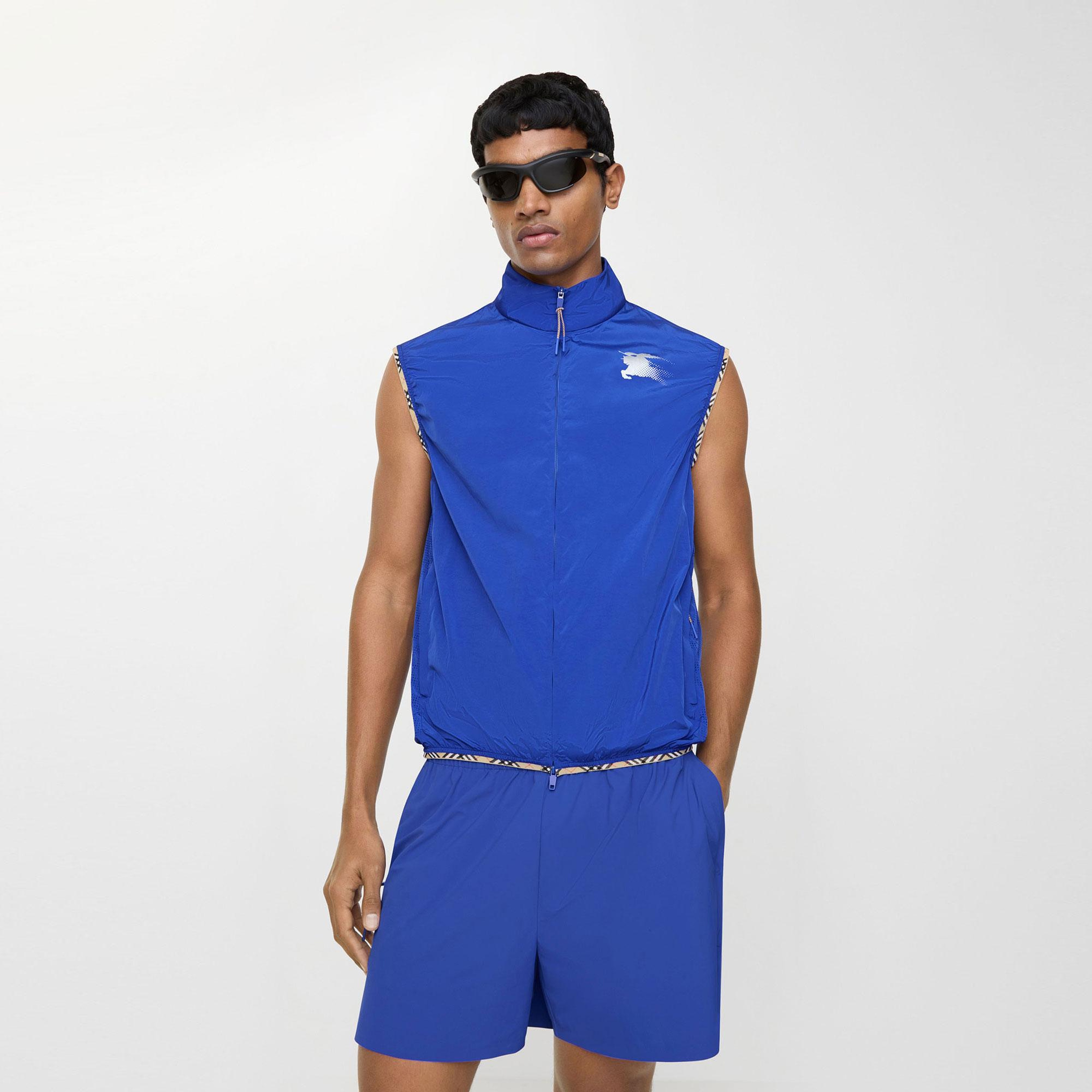 Burberry Nylon Gilet Erkek Lacivert Yelek