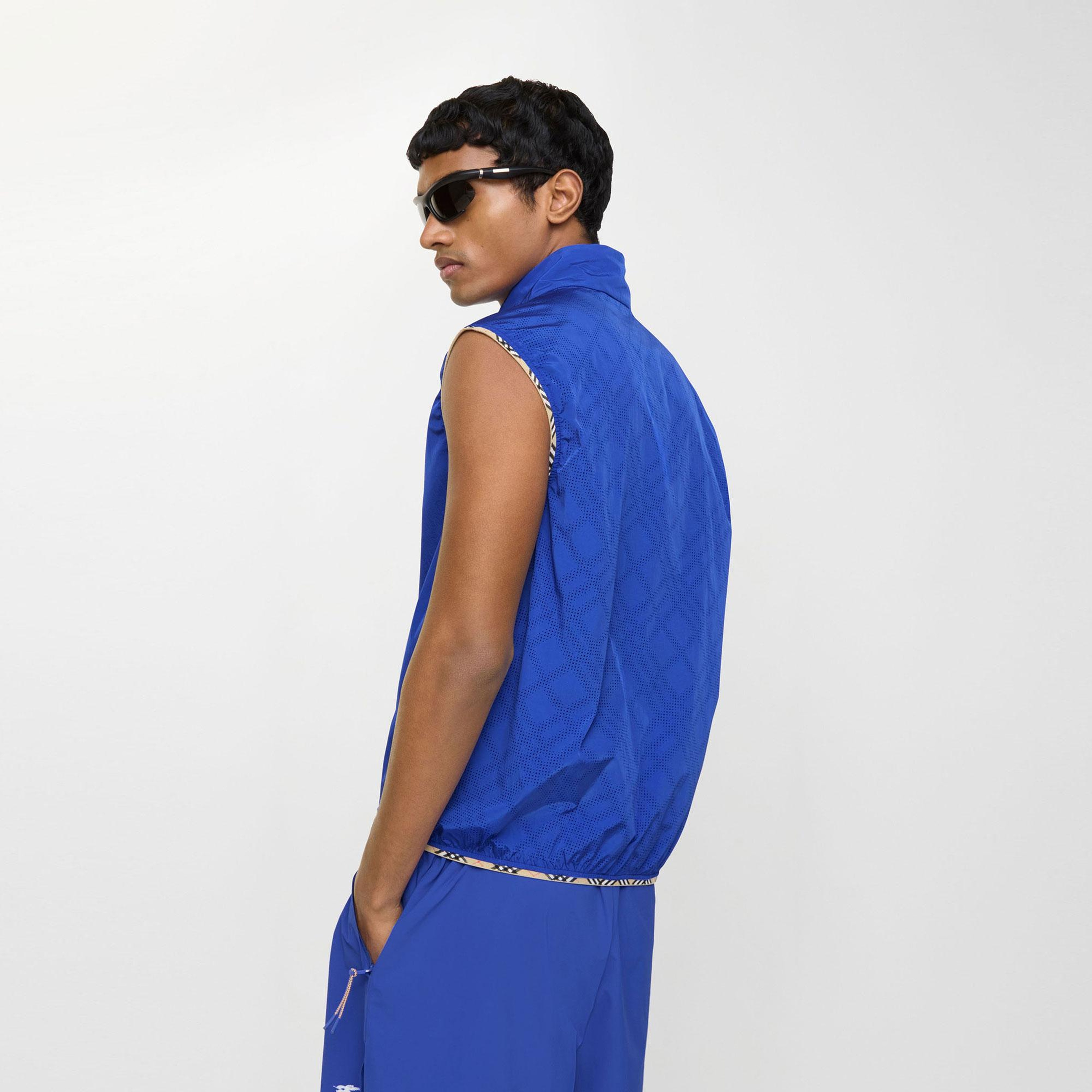 Burberry Nylon Gilet Erkek Lacivert Yelek