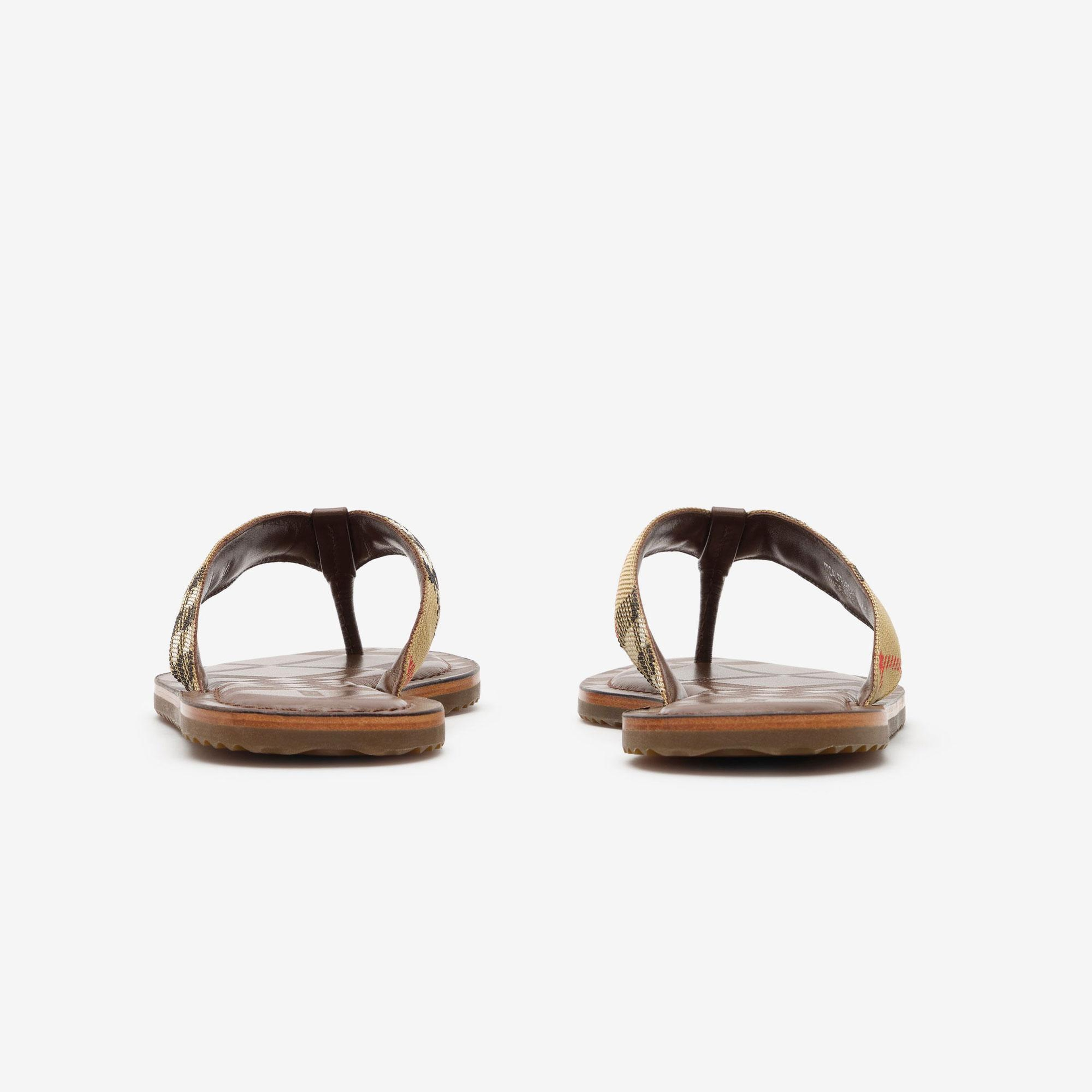 Burberry Check Pavilion Kadın Bej Sandalet