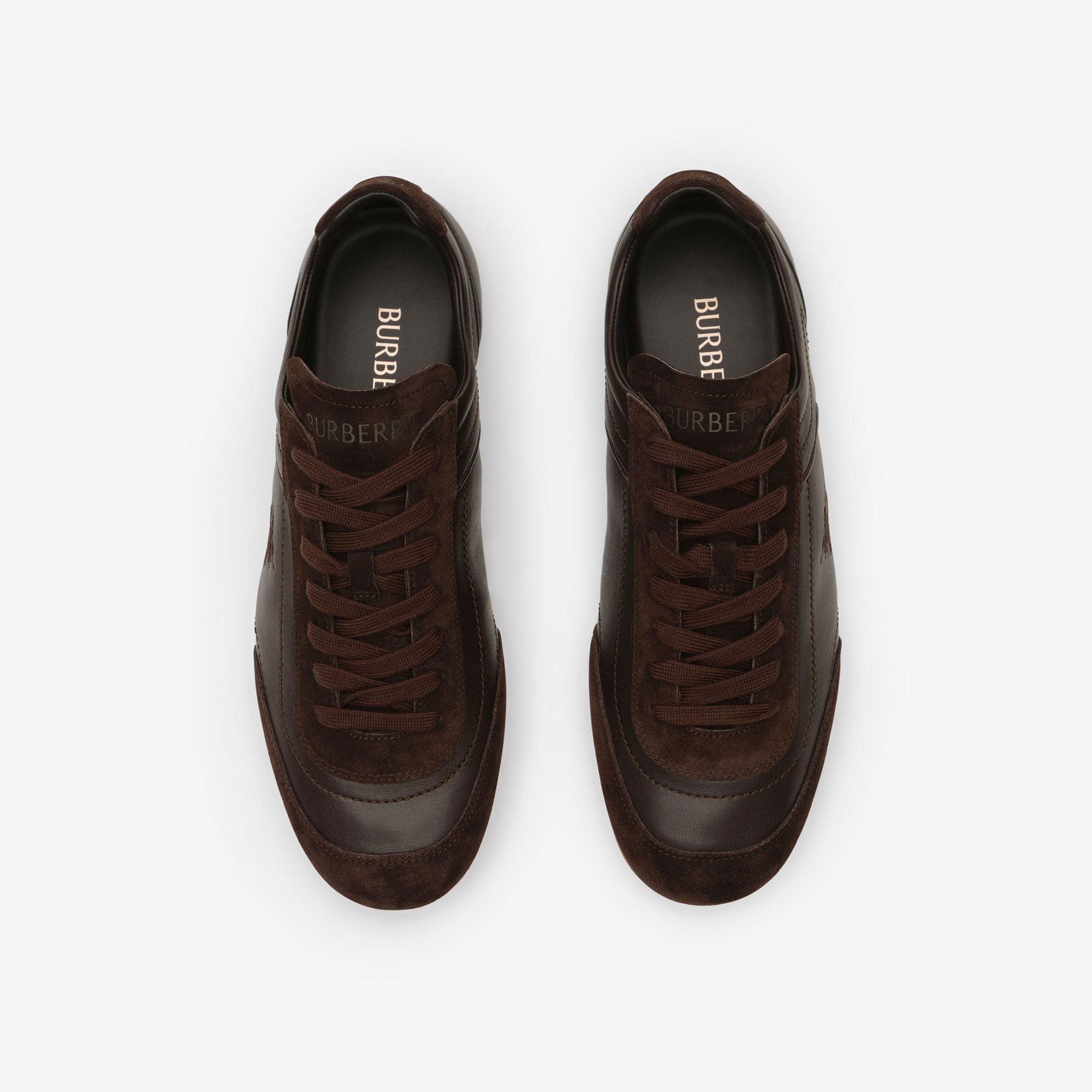 Burberry Leather Knight Runner Erkek Kahverengi Sneaker