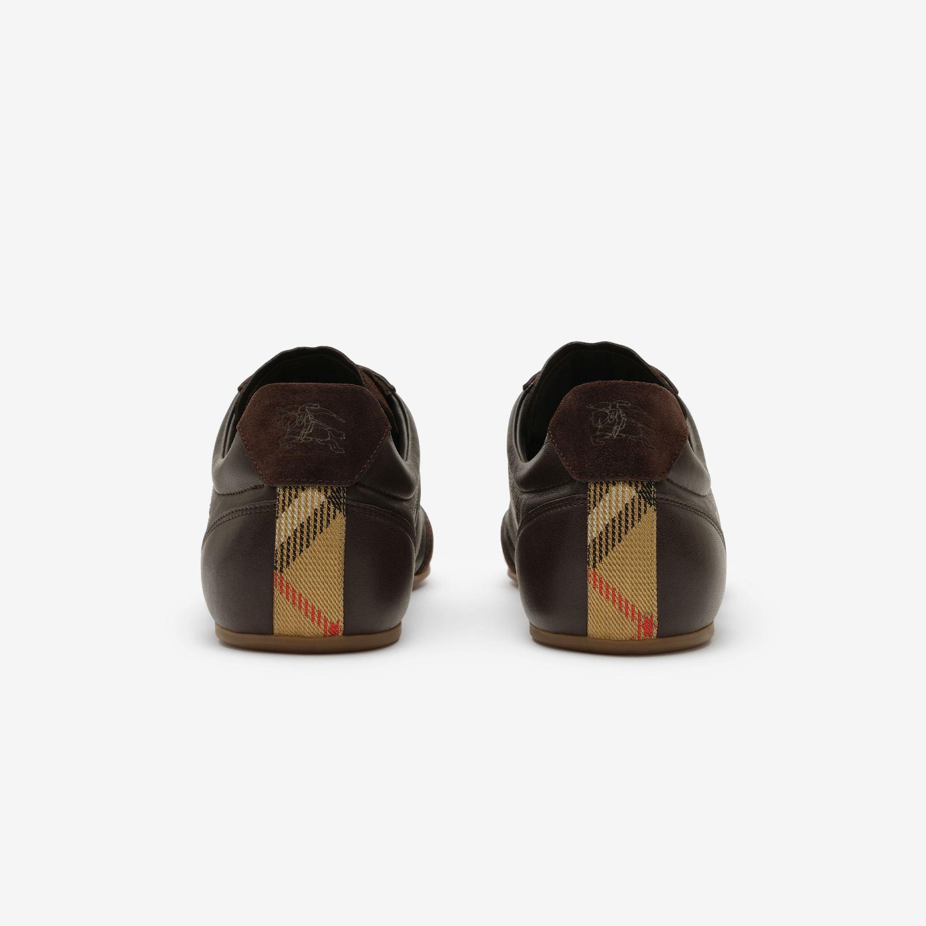 Burberry Leather Knight Runner Erkek Kahverengi Sneaker