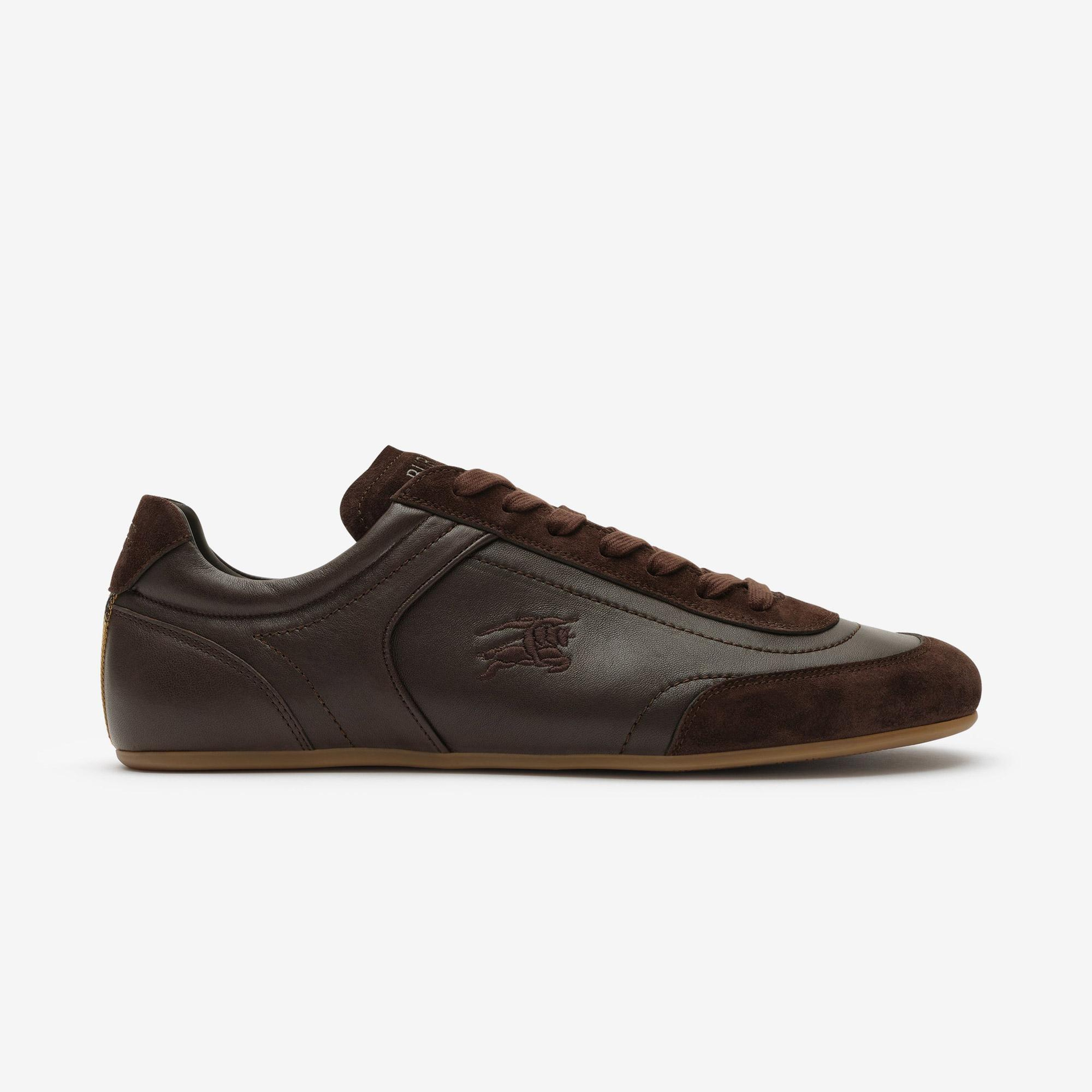 Burberry Leather Knight Runner Erkek Kahverengi Sneaker