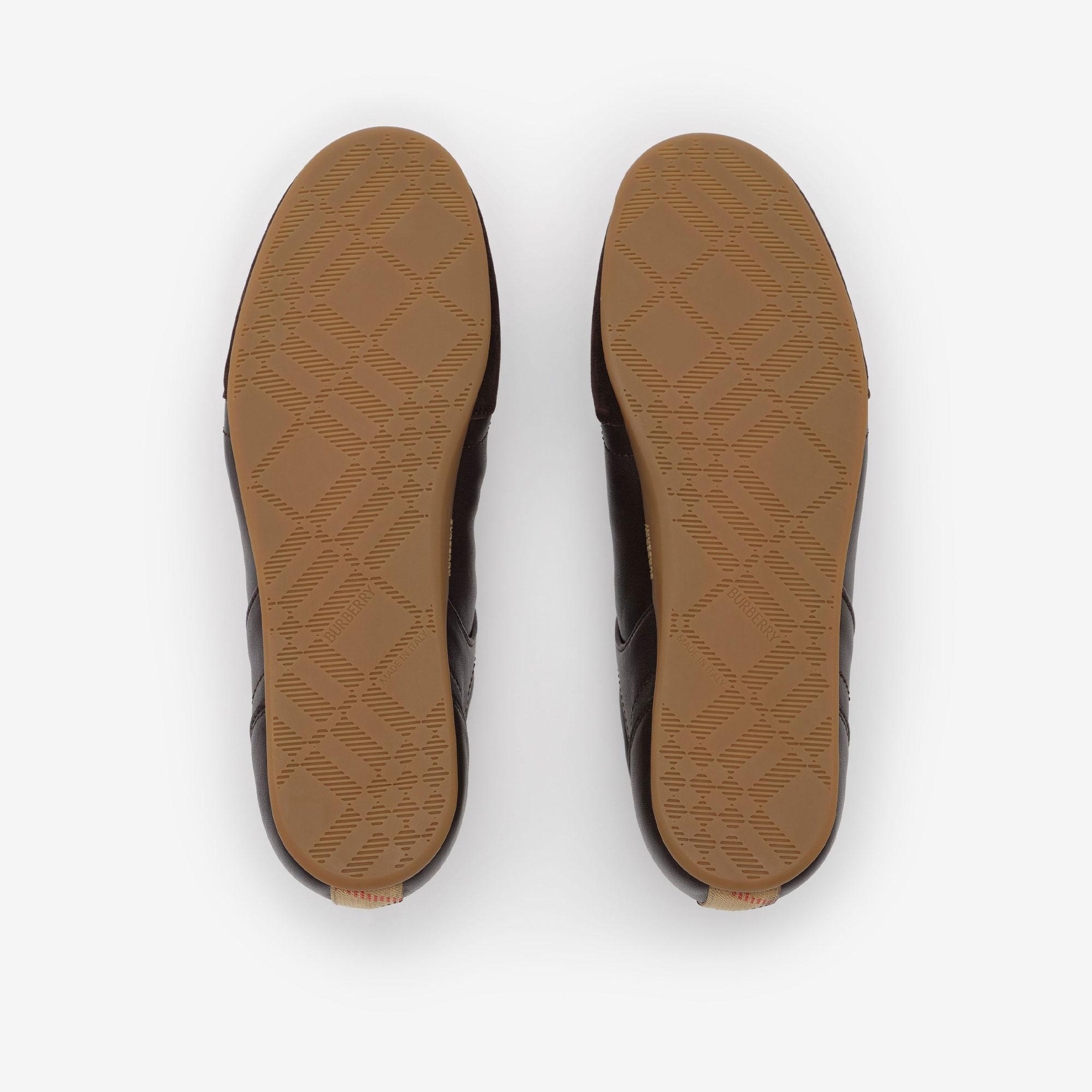 Burberry Leather Knight Runner Erkek Kahverengi Sneaker