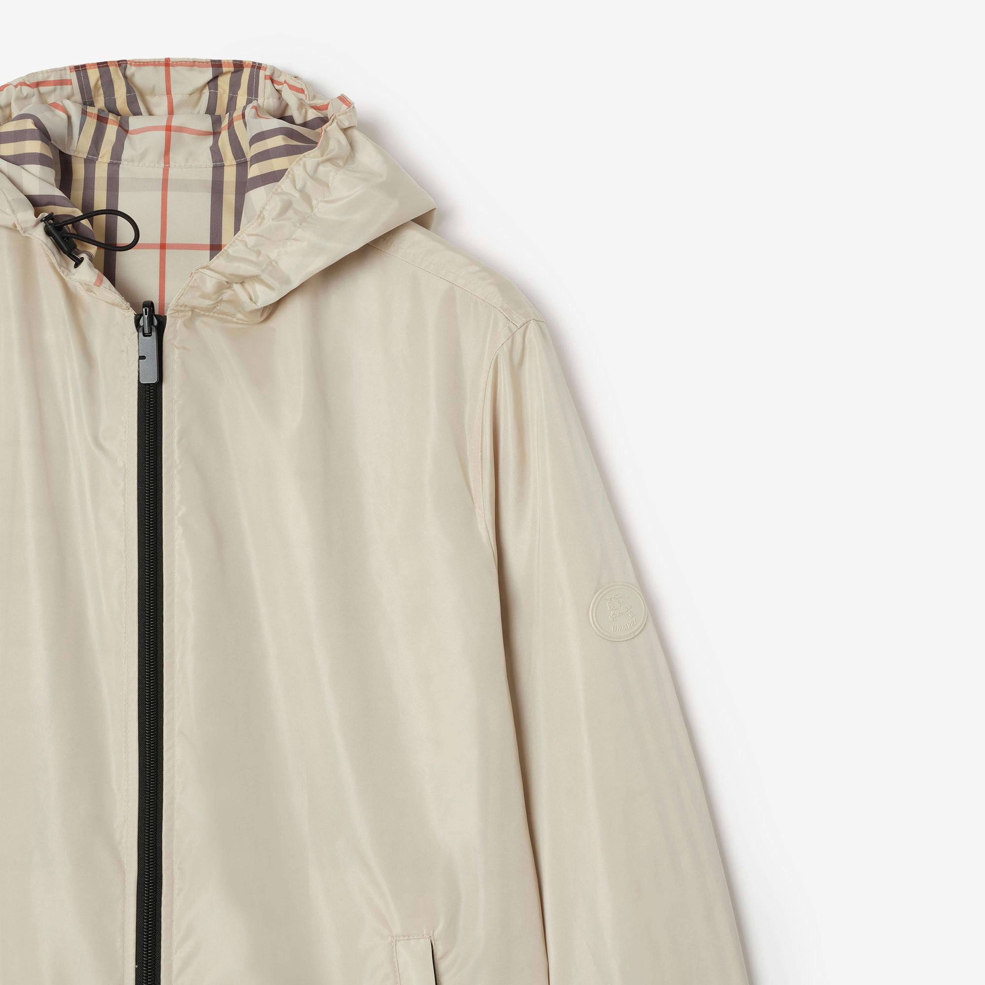 Burberry Reversible Check Hooded Erkek Bej Mont