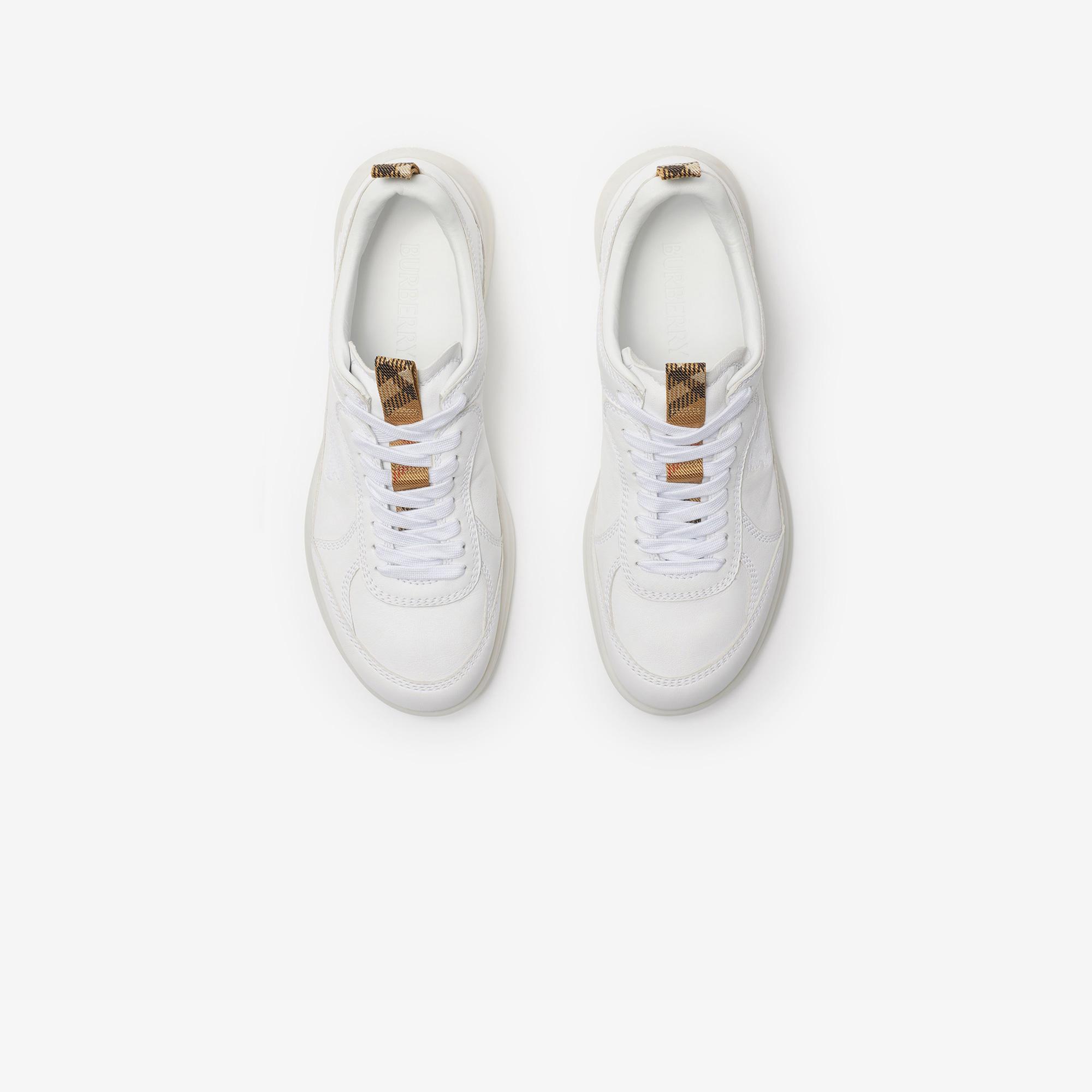 Burberry Leather Matrix Erkek Beyaz Sneaker