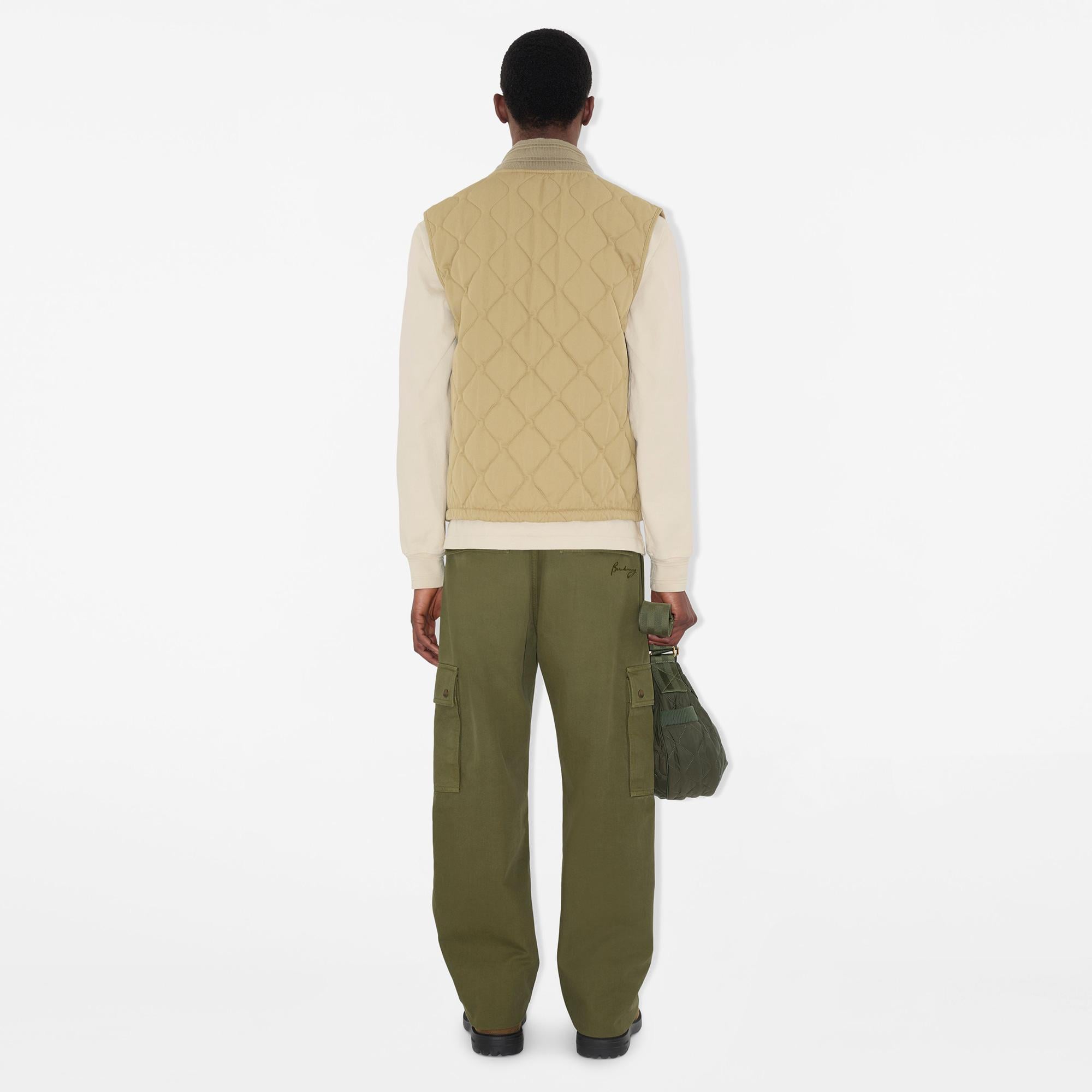 Burberry Quilted Gabardine Gilet Erkek Bej Yelek