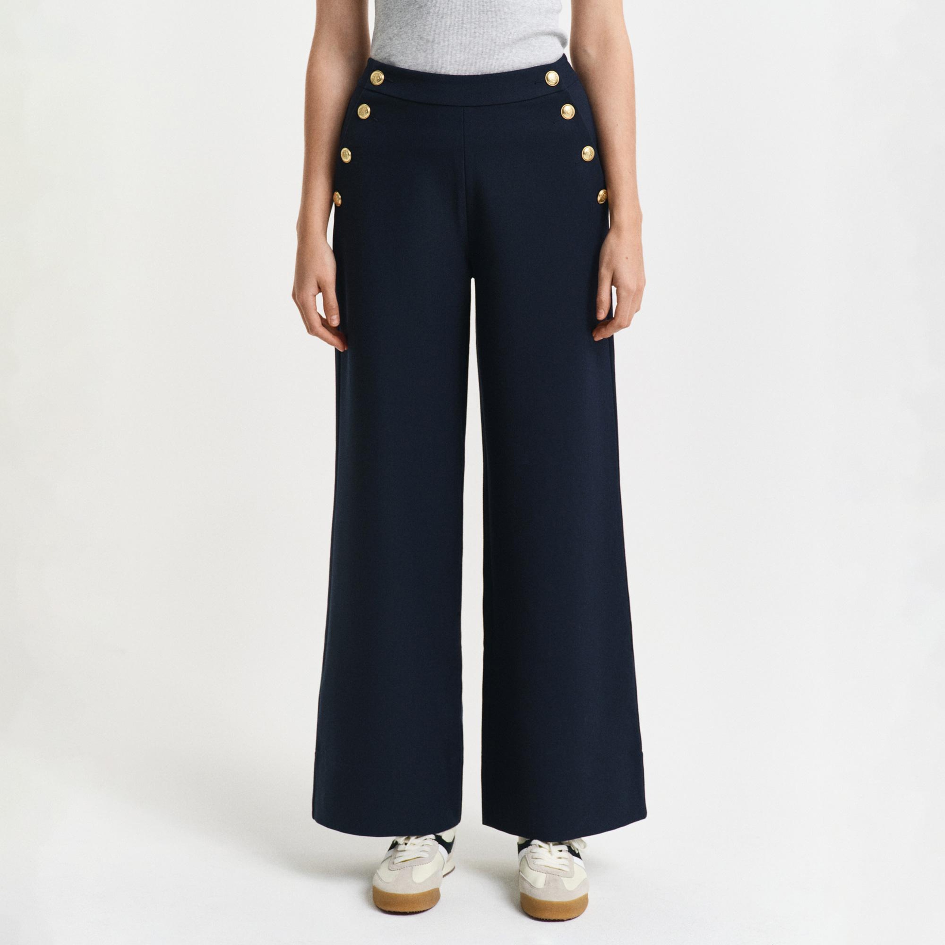 GANT Kadın Lacivert Straight Fit Pantolon