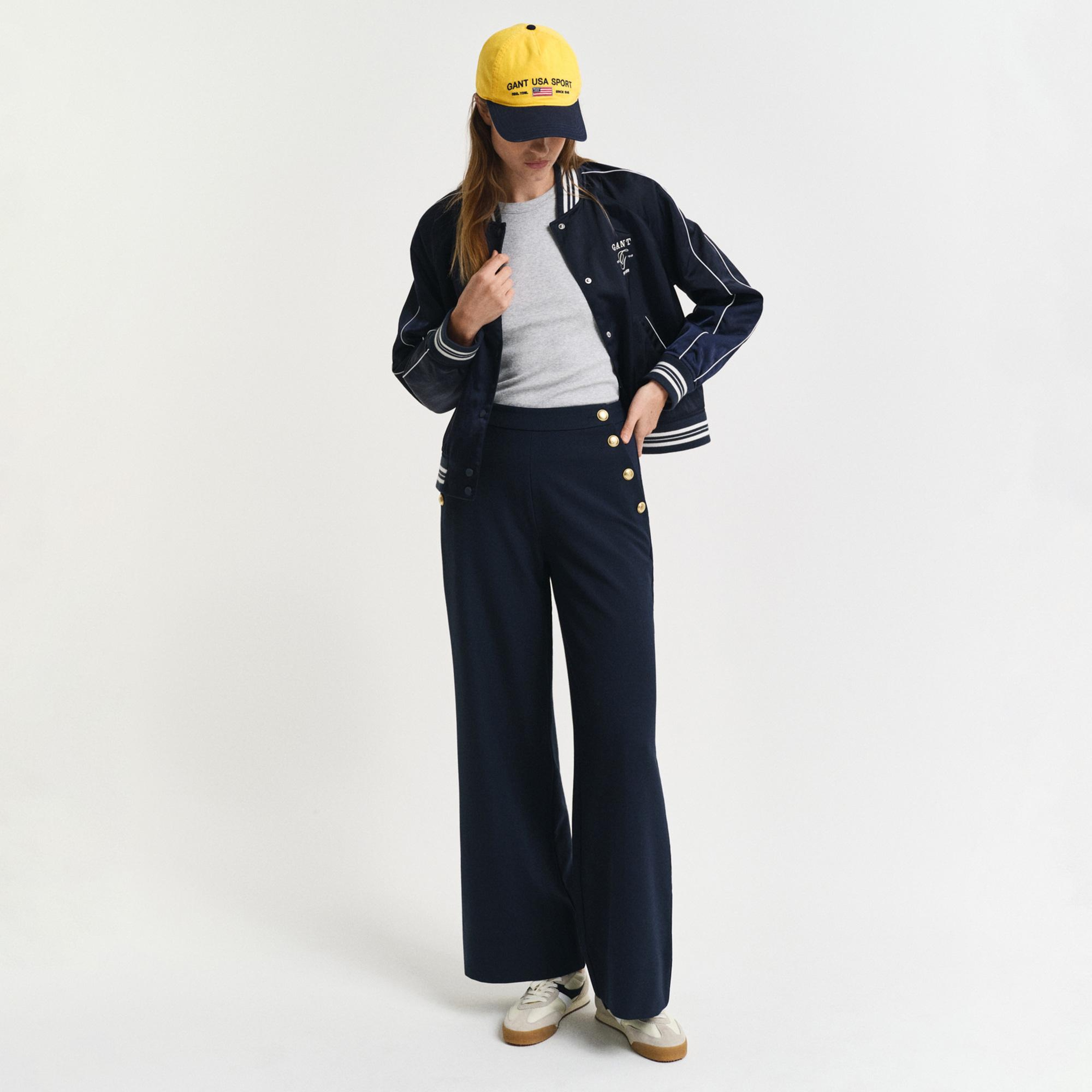 GANT Kadın Lacivert Straight Fit Pantolon