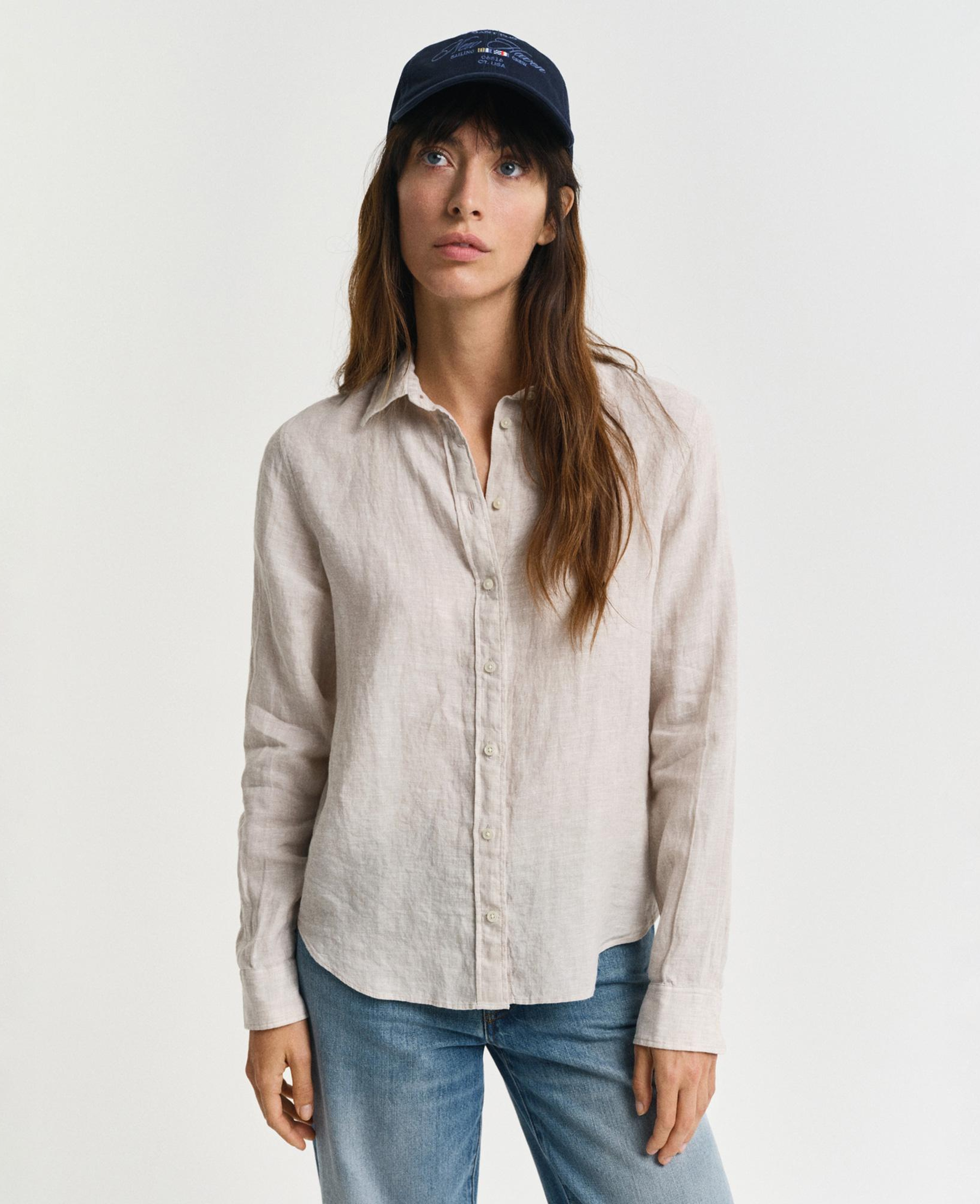 GANT Kadın Bej Regular Fit Klasik Yaka Gömlek