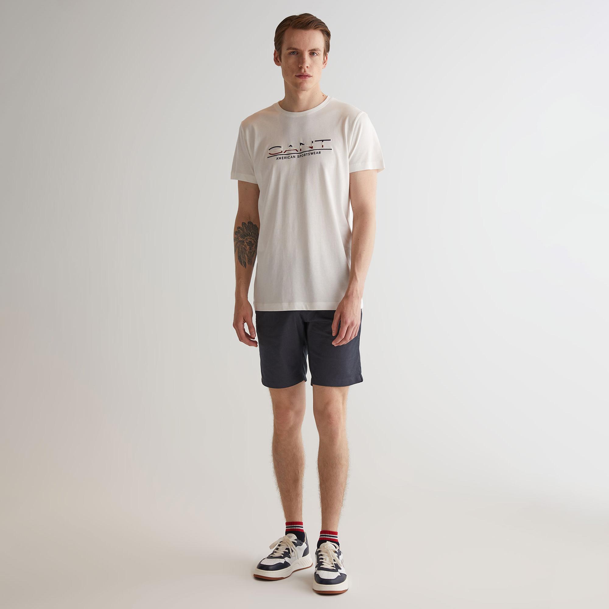 GANT Erkek Gri Slim Fit Şort