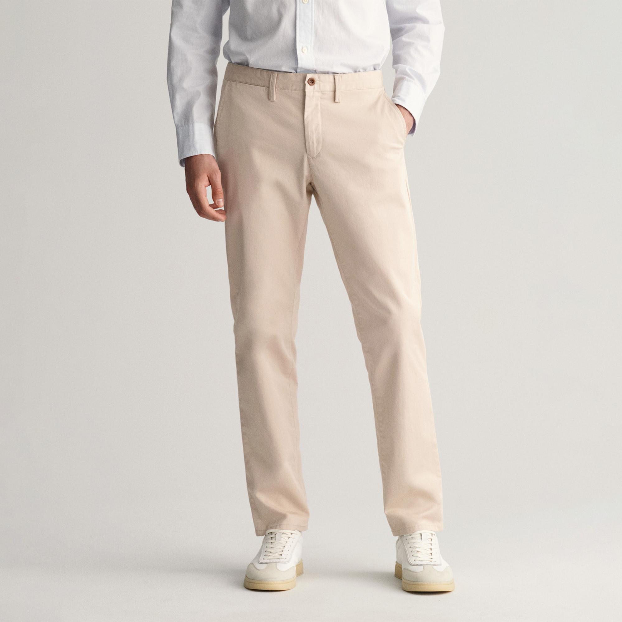 GANT Erkek Krem Slim Fit Chino Pantolon