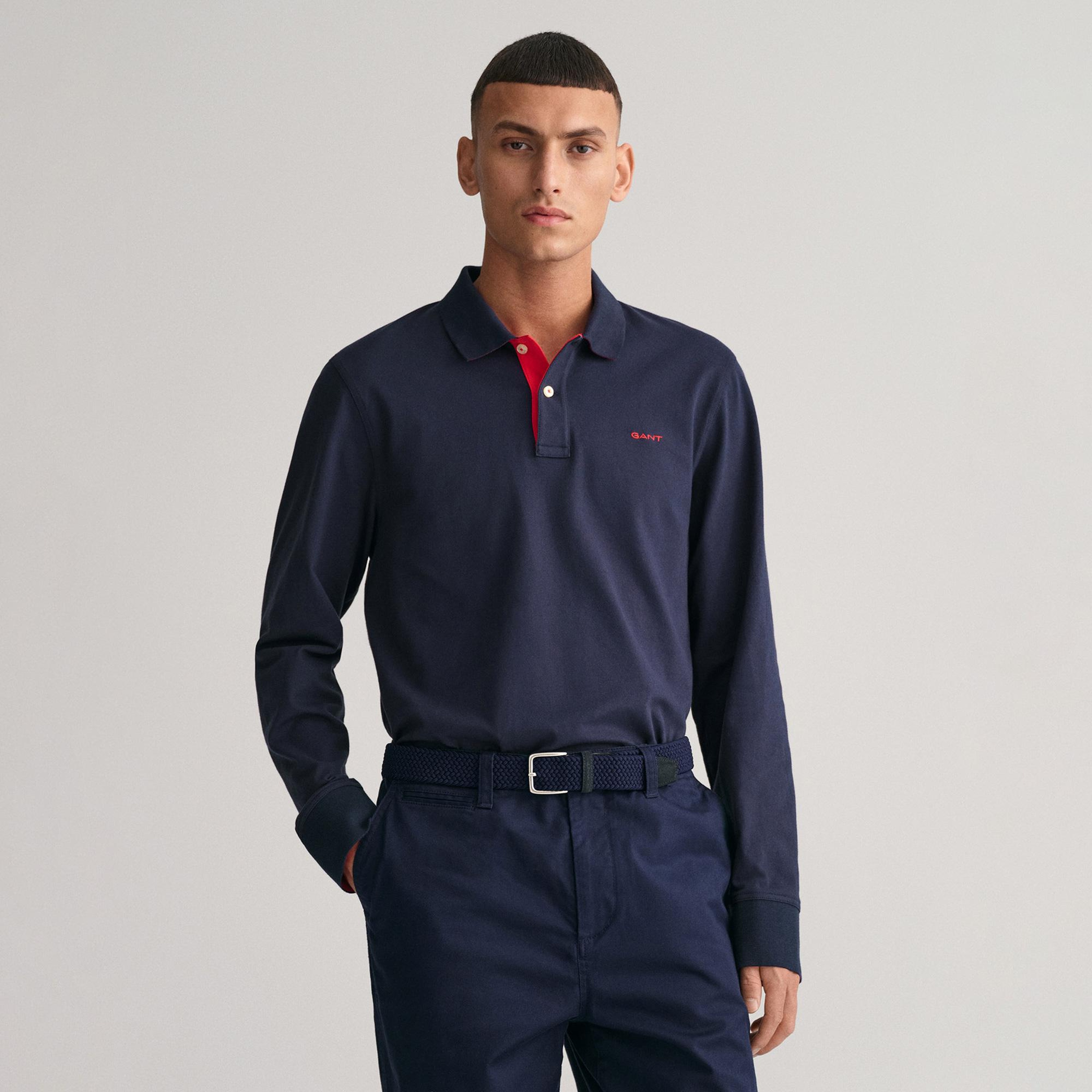 GANT Erkek Lacivert Regular Fit Polo