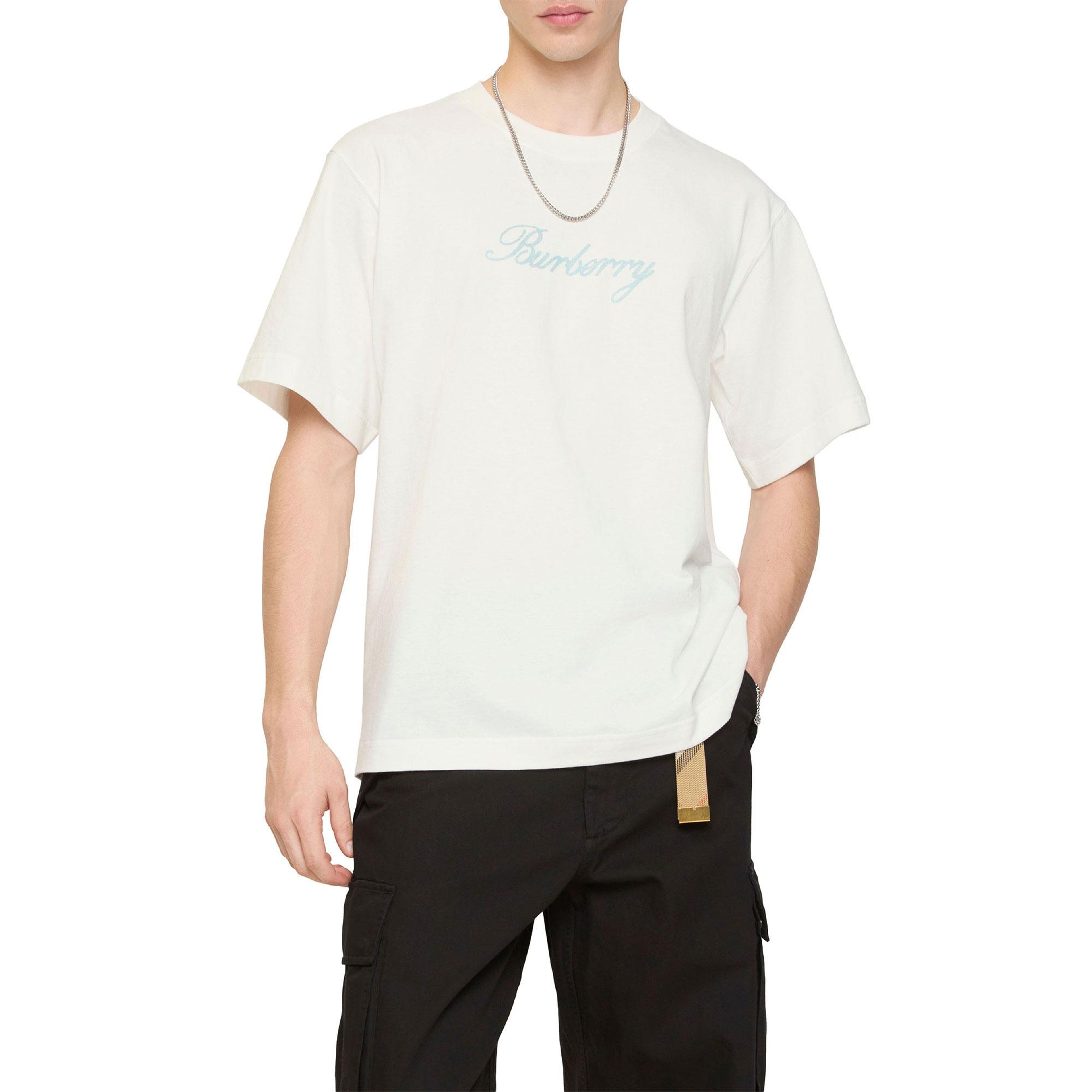 Burberry Ryan Ekd Erkek Beyaz T-Shirt