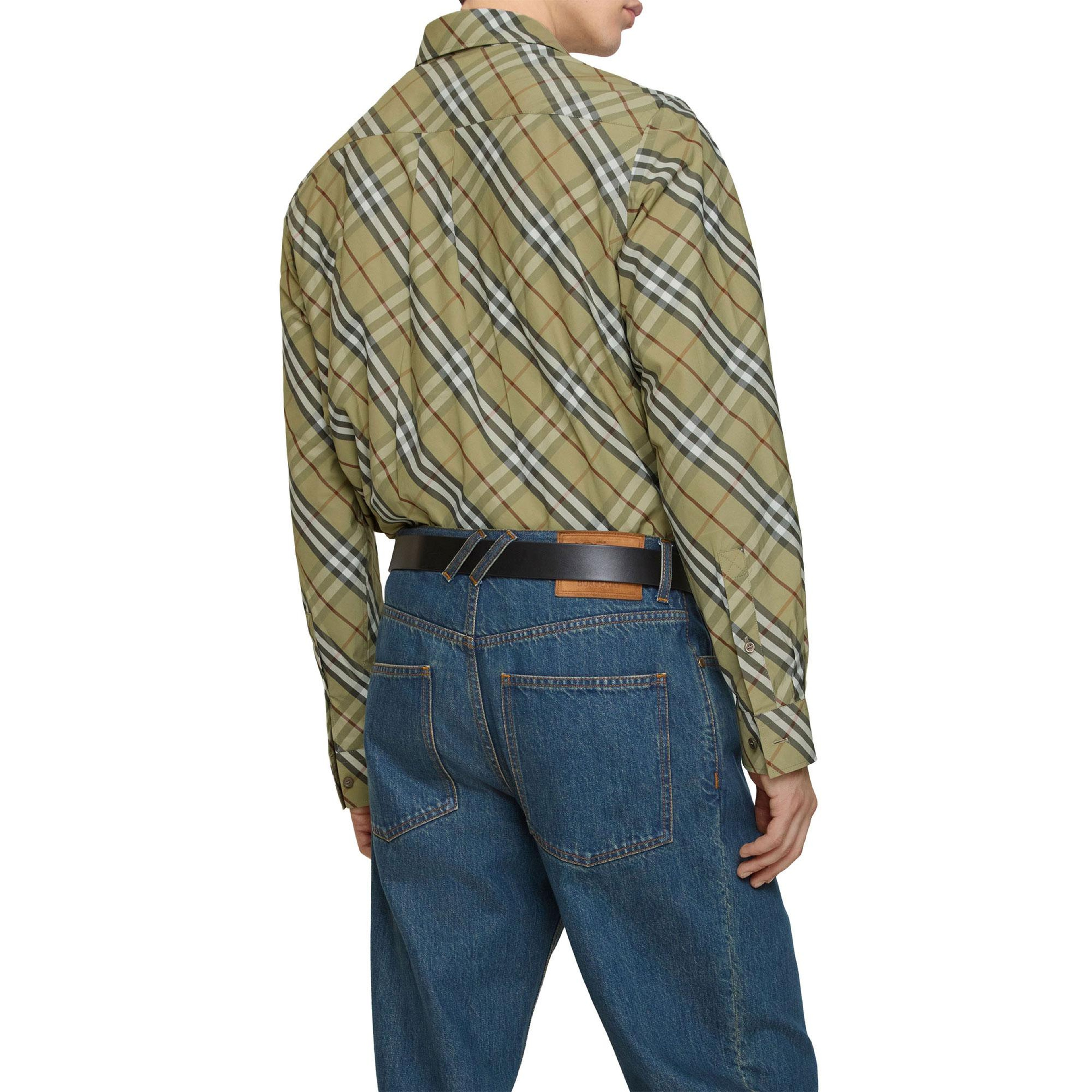 Burberry Robert Check Erkek Haki Gömlek