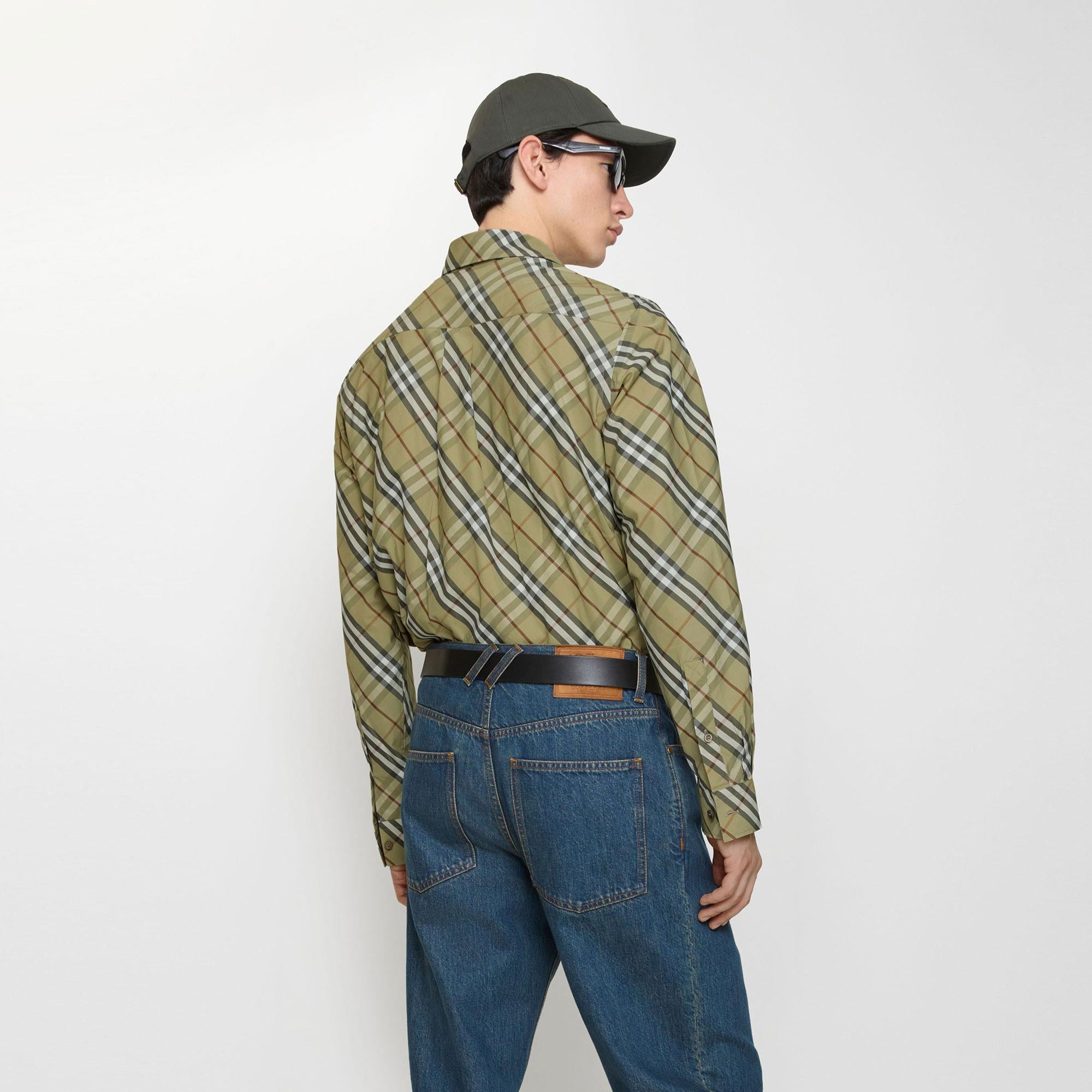 Burberry Robert Check Erkek Haki Gömlek