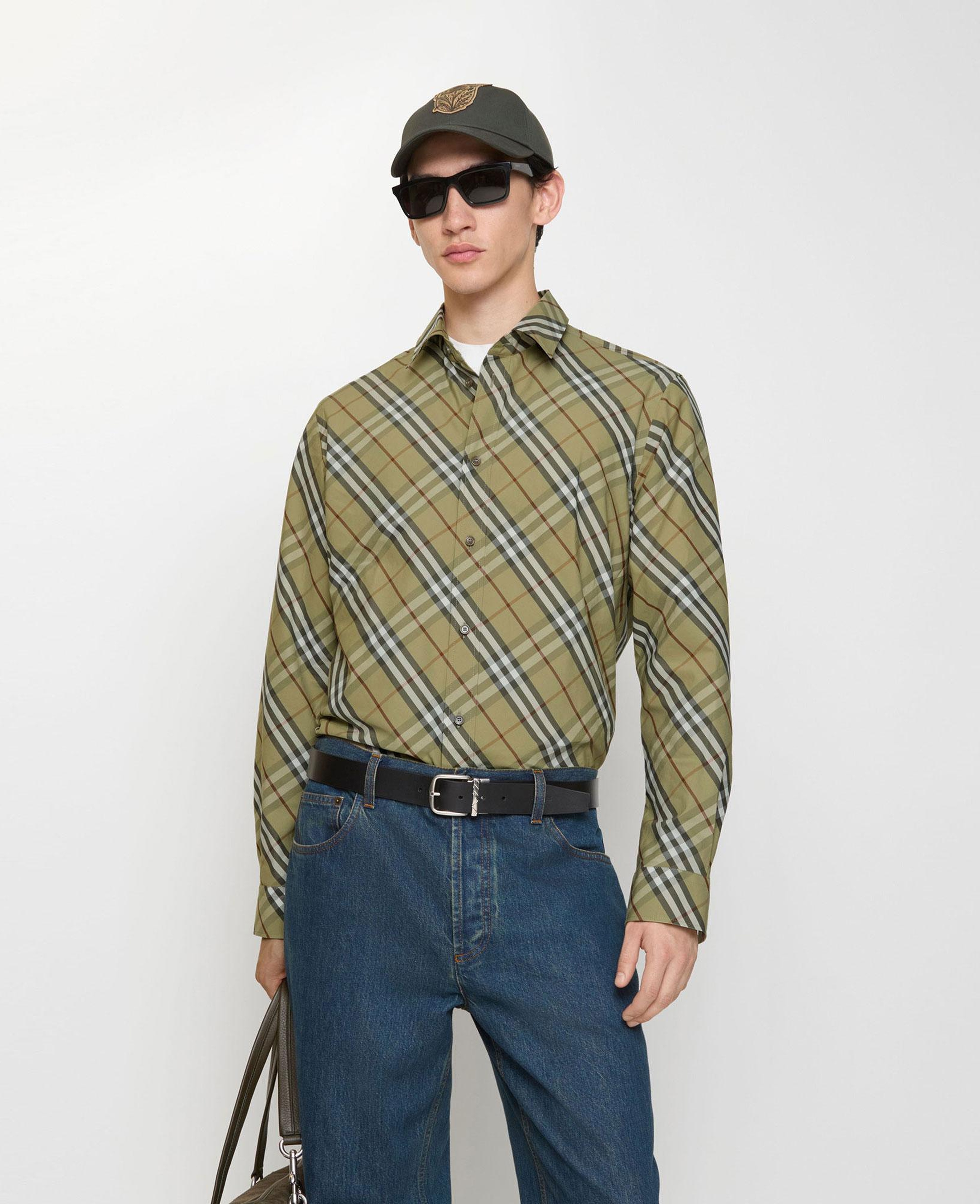 Burberry Robert Check Erkek Haki Gömlek