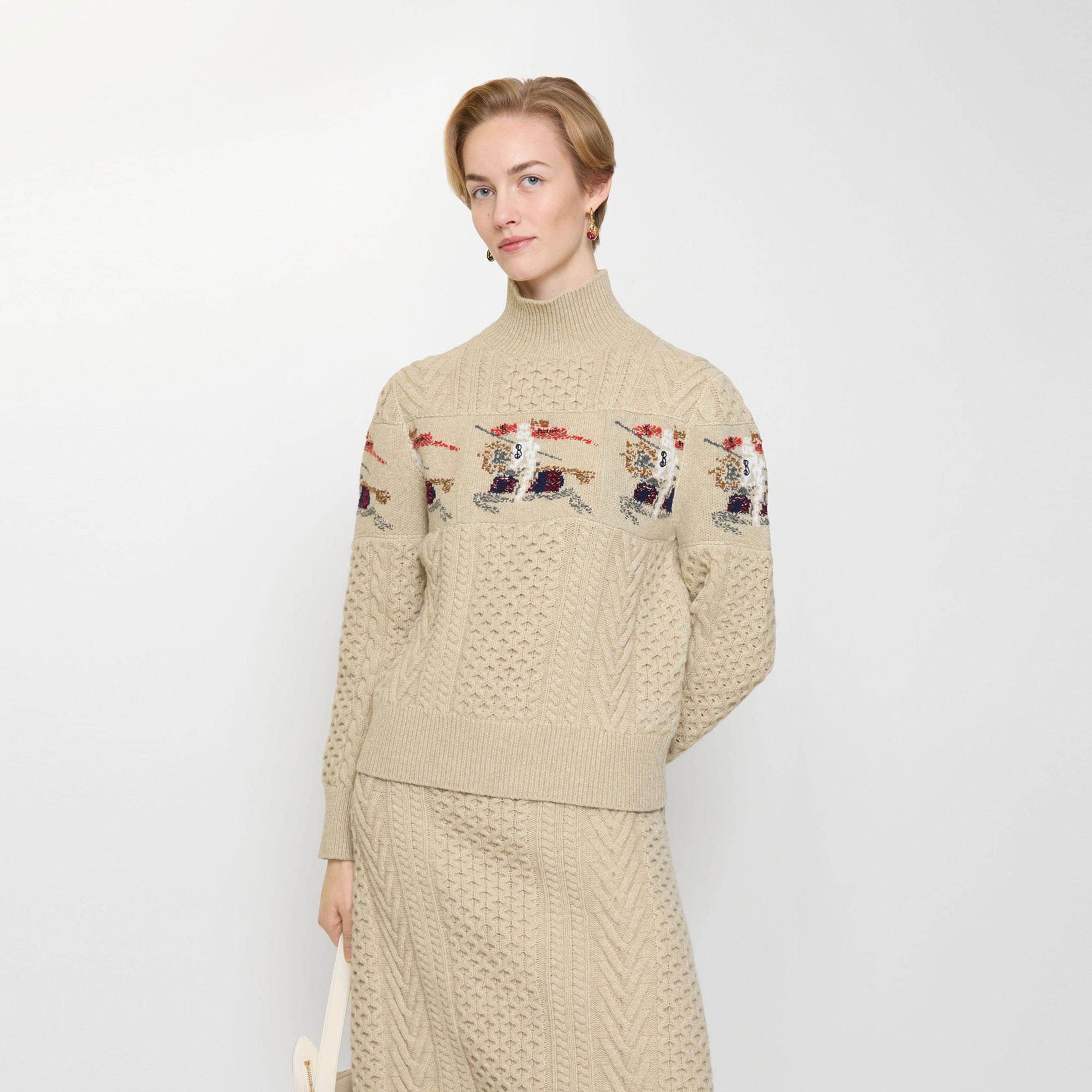 Burberry Edie Aran Kadın Bej Triko