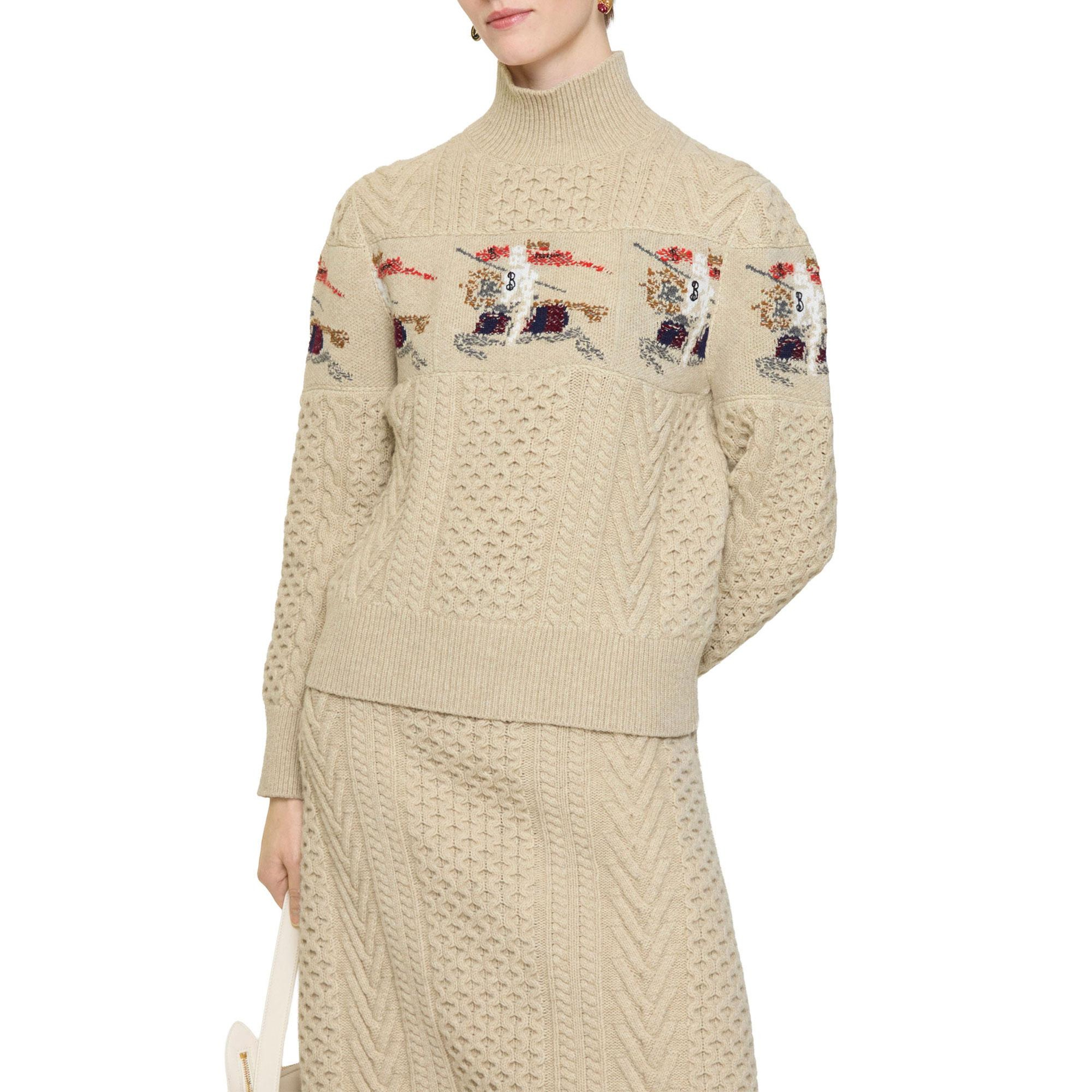 Burberry Edie Aran Kadın Bej Triko