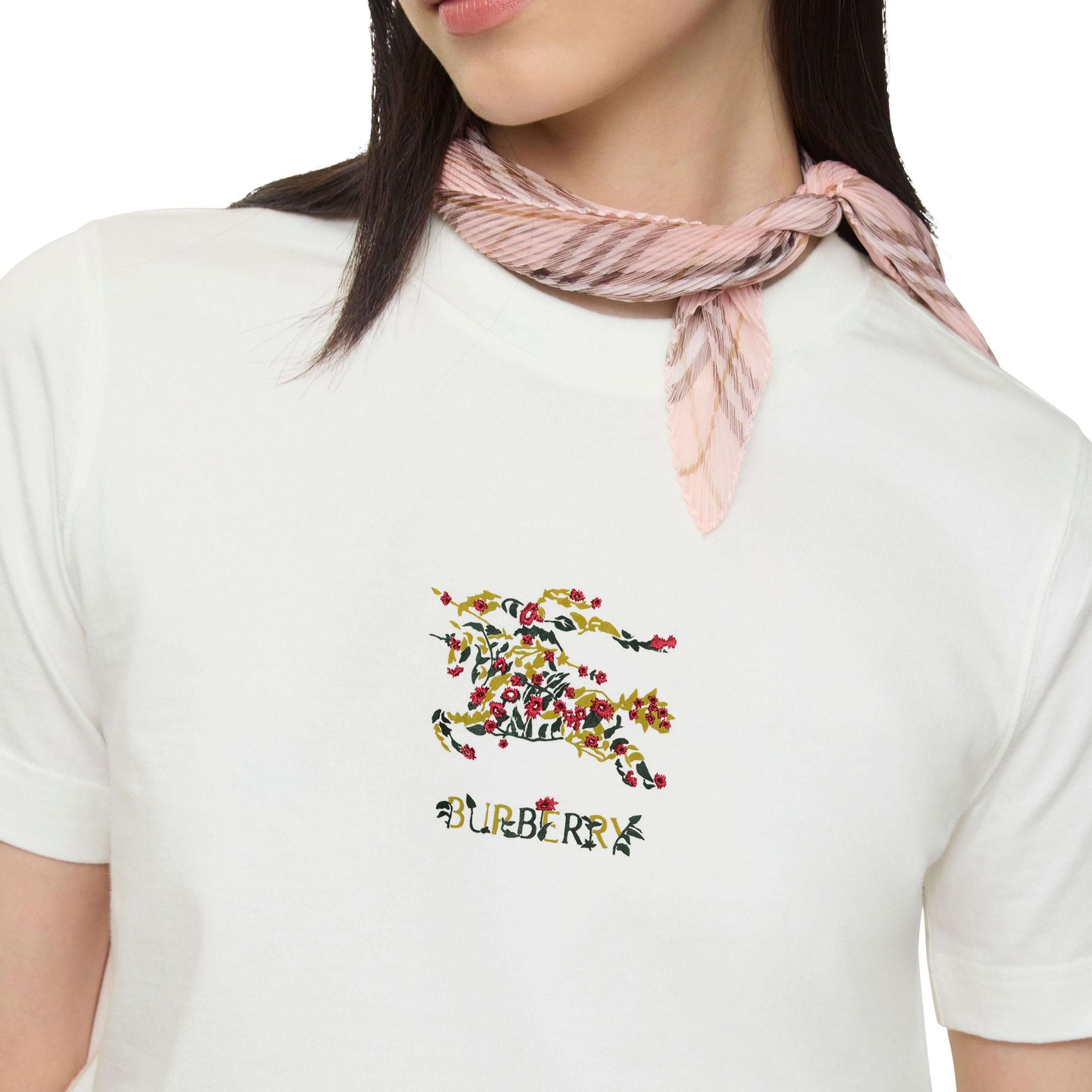 Burberry Frankie Ekd Flower Kadın Beyaz T-Shirt