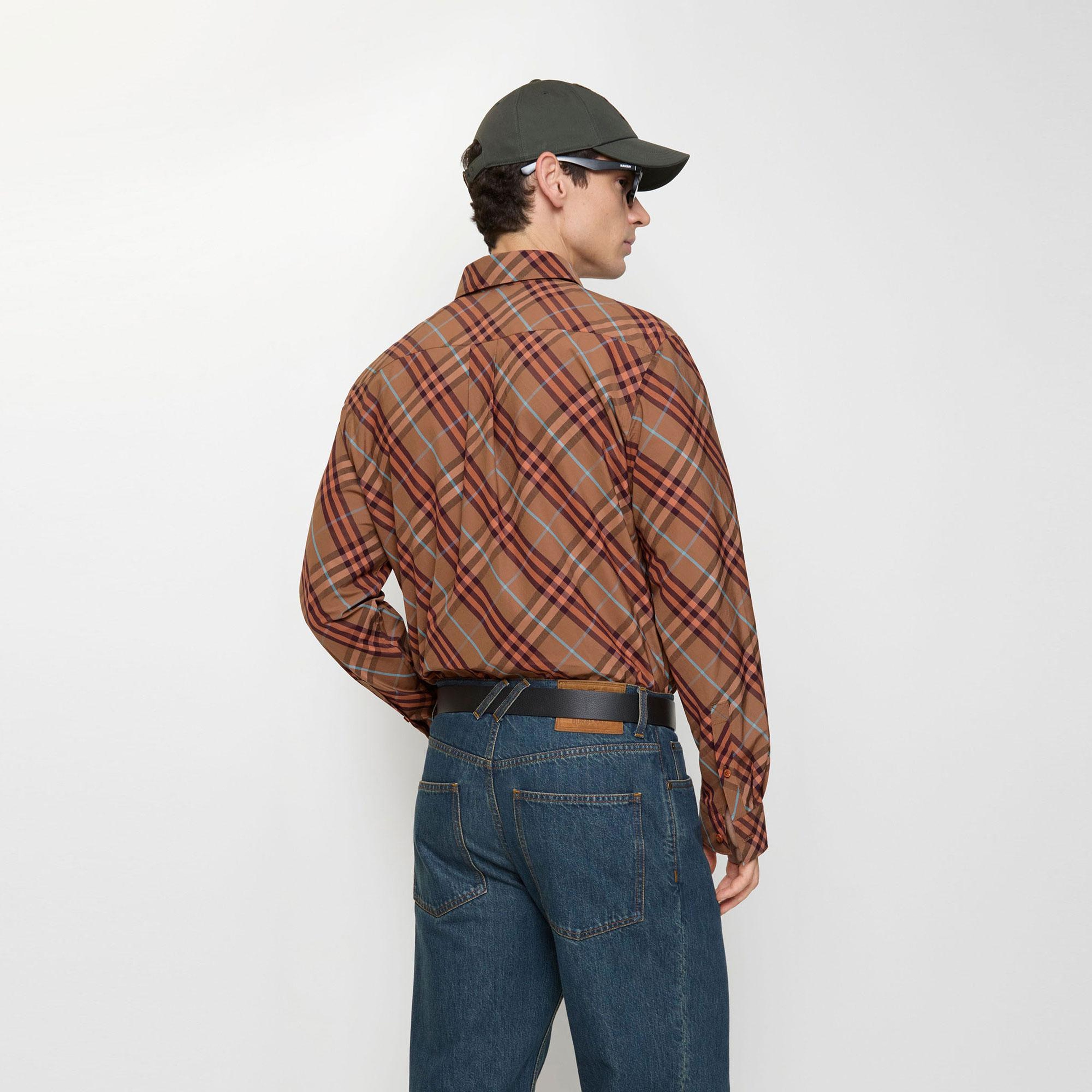 Burberry Robert Check Erkek Turuncu Gömlek