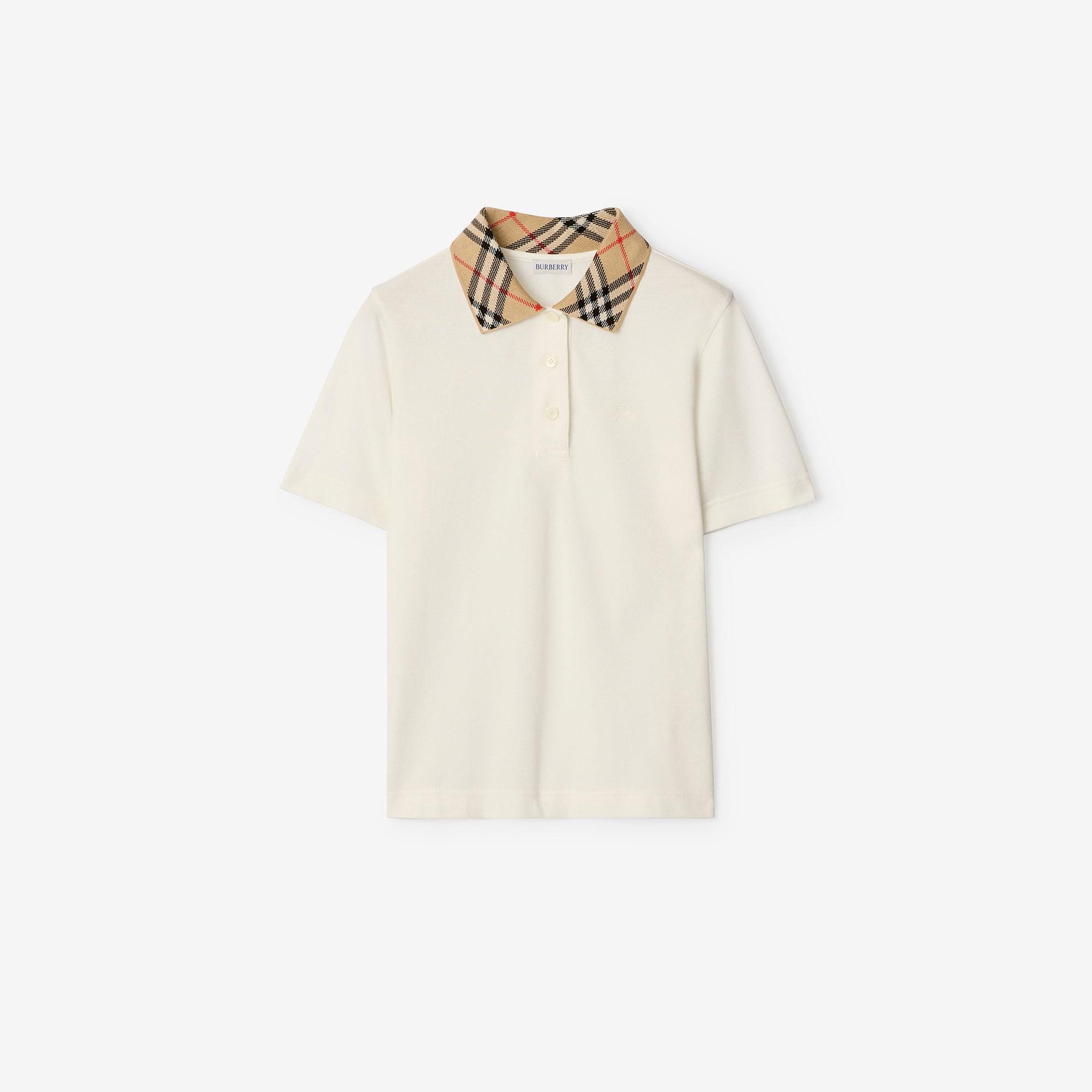 Burberry Imogen Check Kadın Beyaz Polo