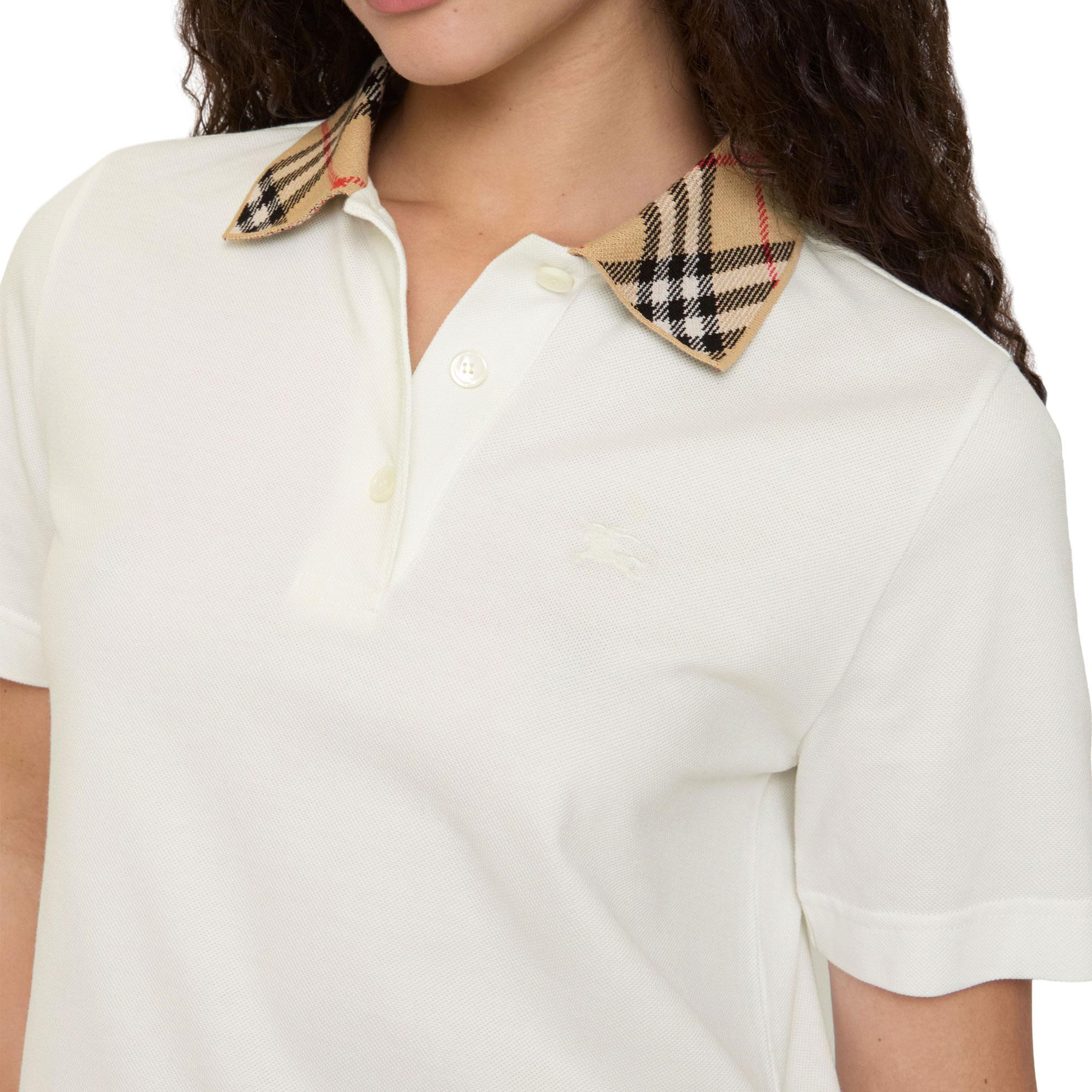 Burberry Imogen Check Kadın Beyaz Polo