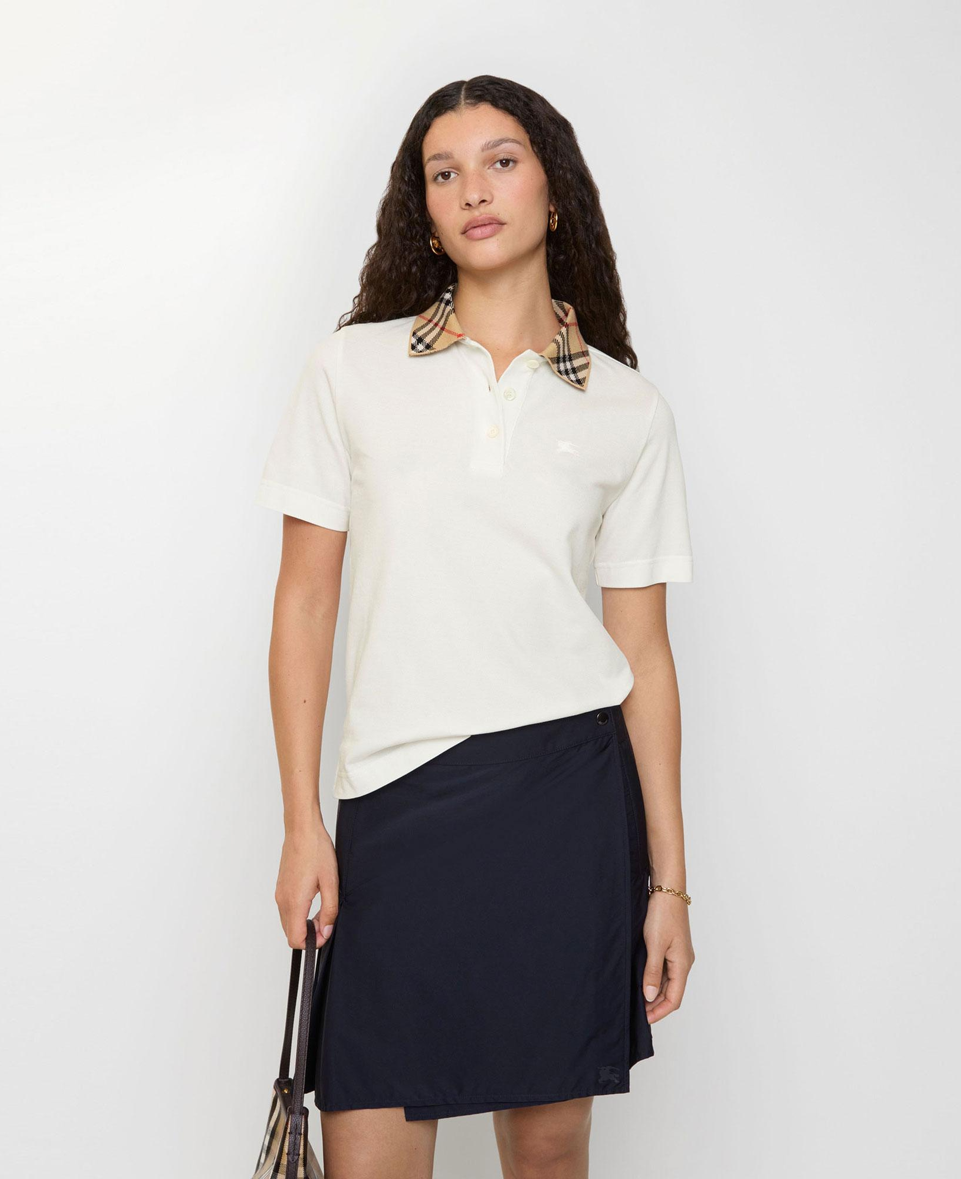 Burberry Imogen Check Kadın Beyaz Polo