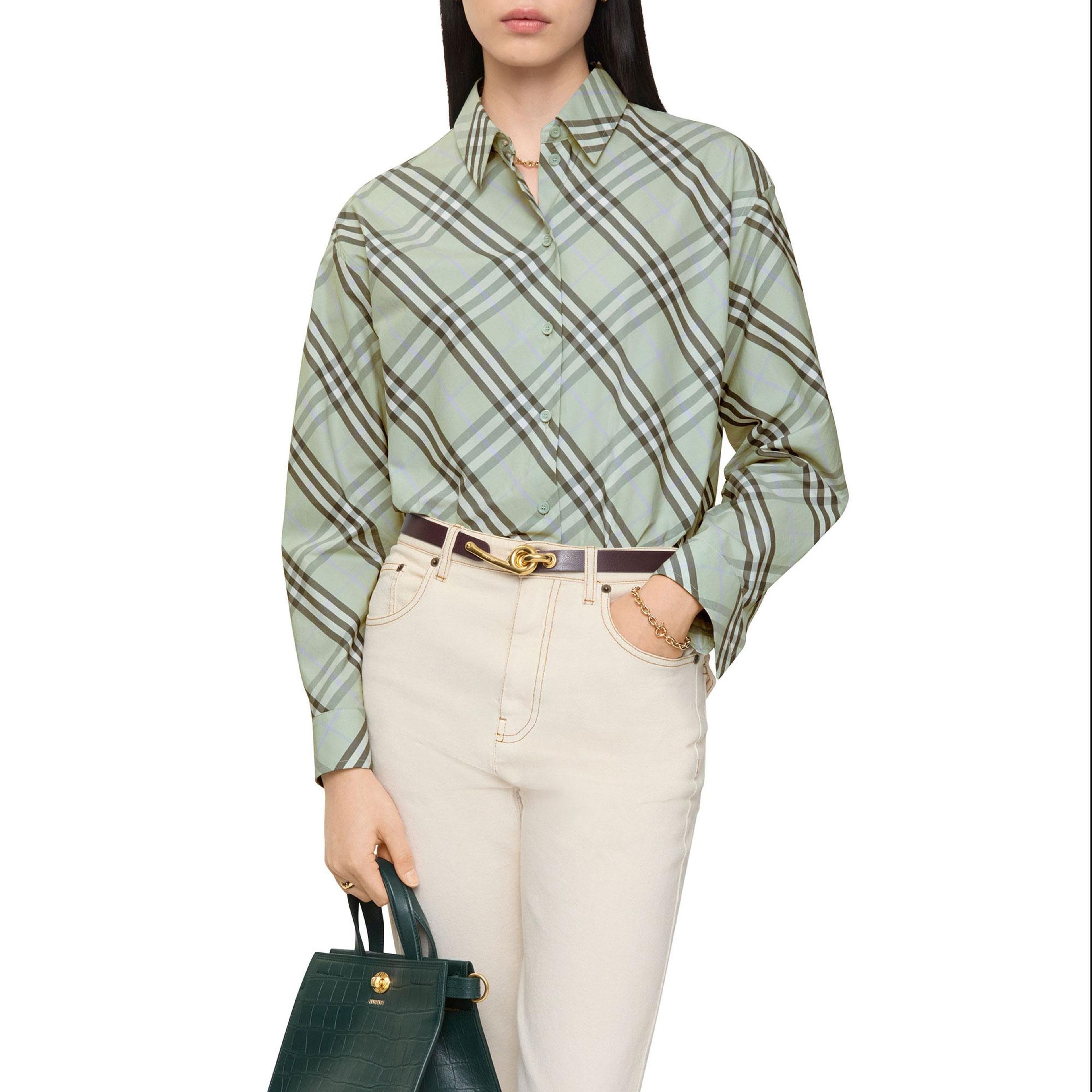 Burberry Elara Kadın Yeşil Gömlek