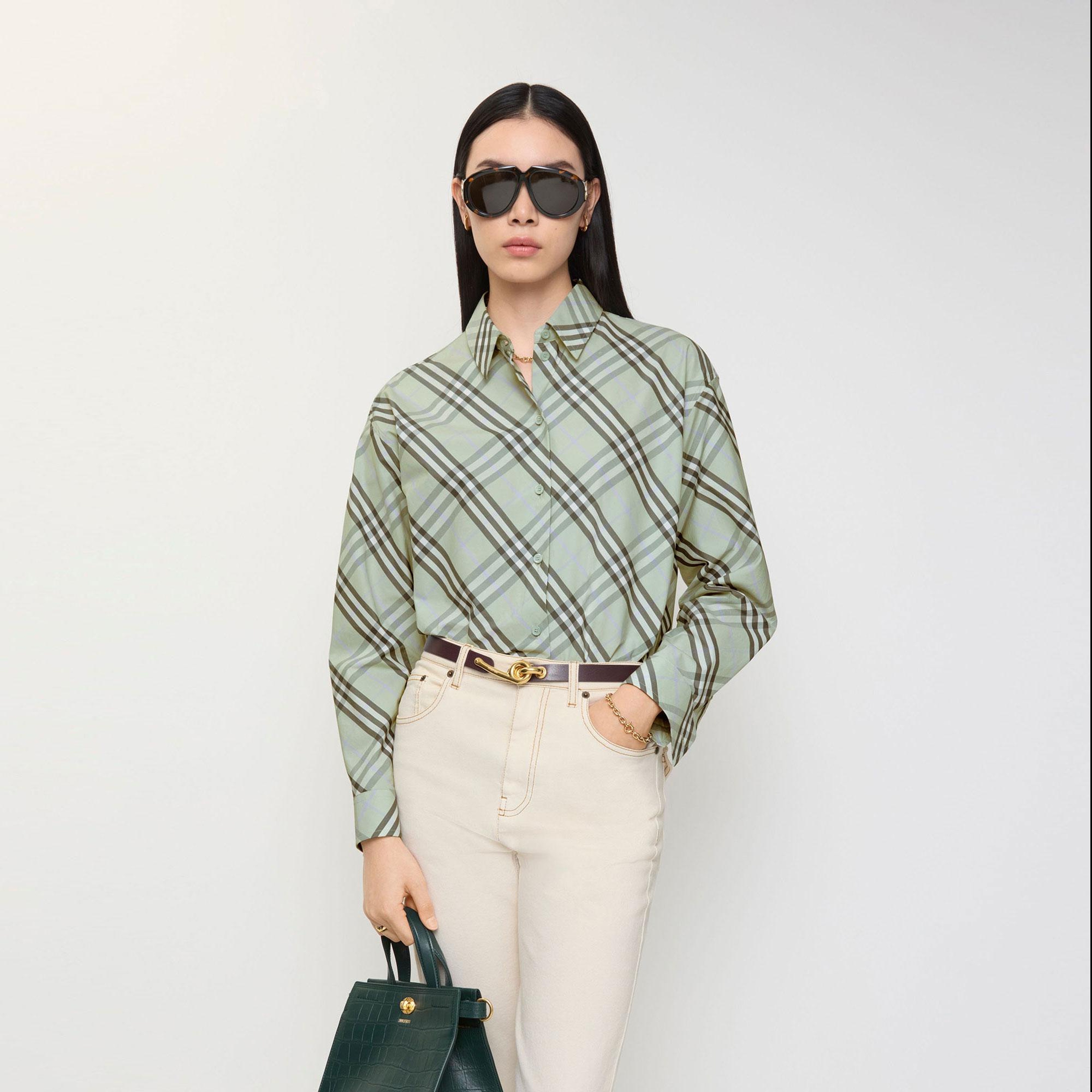 Burberry Elara Kadın Yeşil Gömlek