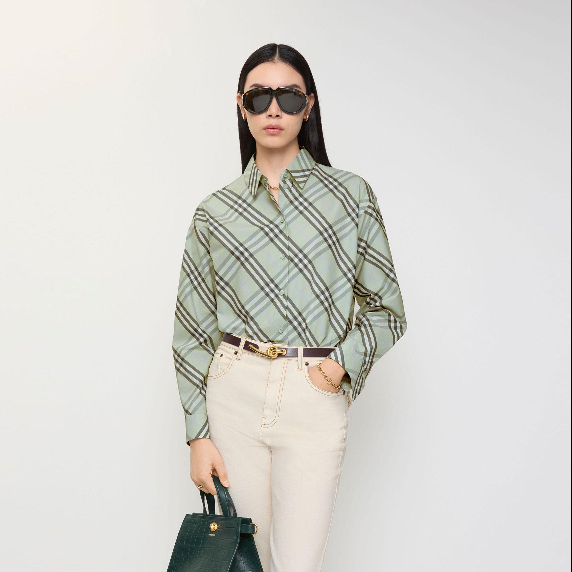 Burberry Elara Kadın Yeşil Gömlek