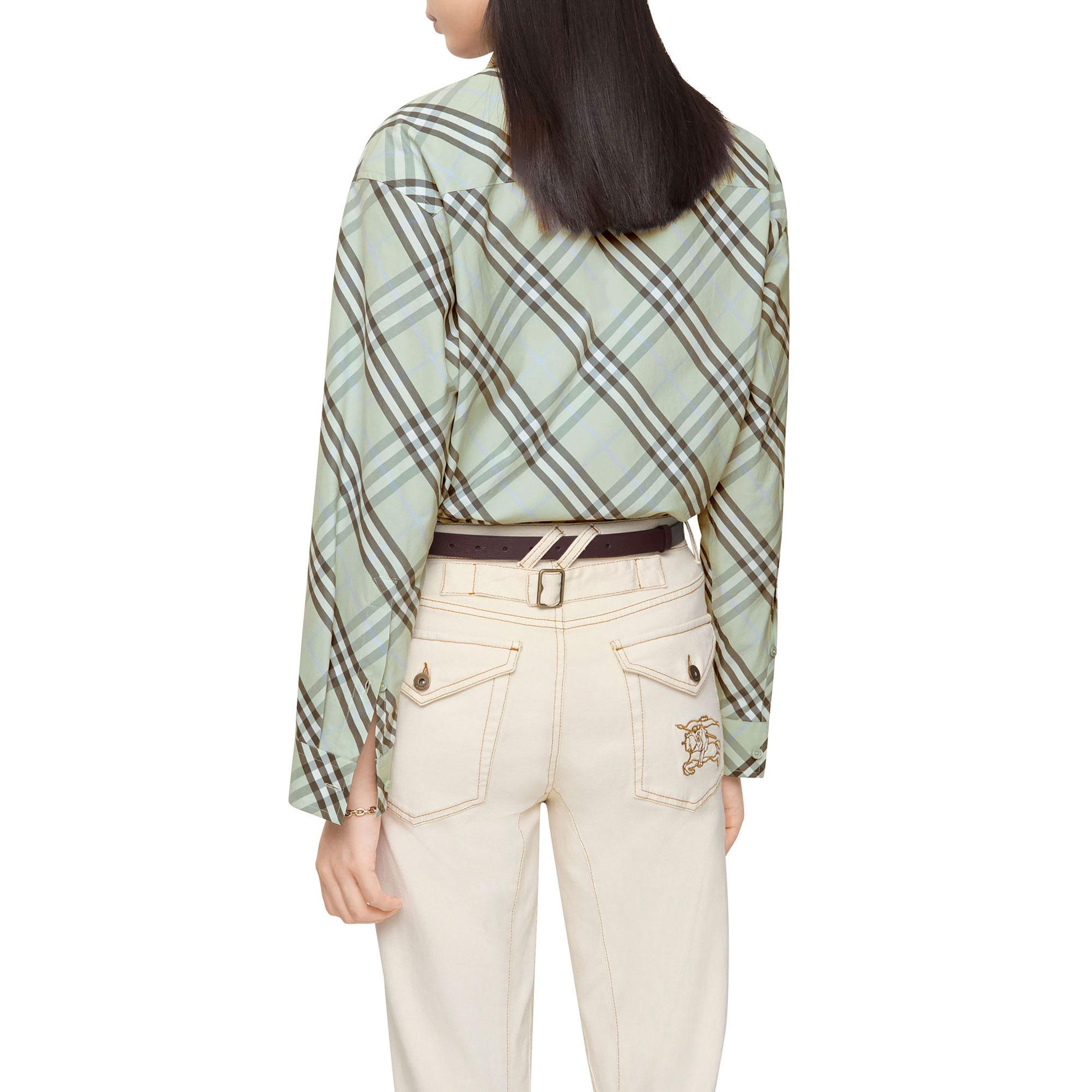 Burberry Elara Kadın Yeşil Gömlek